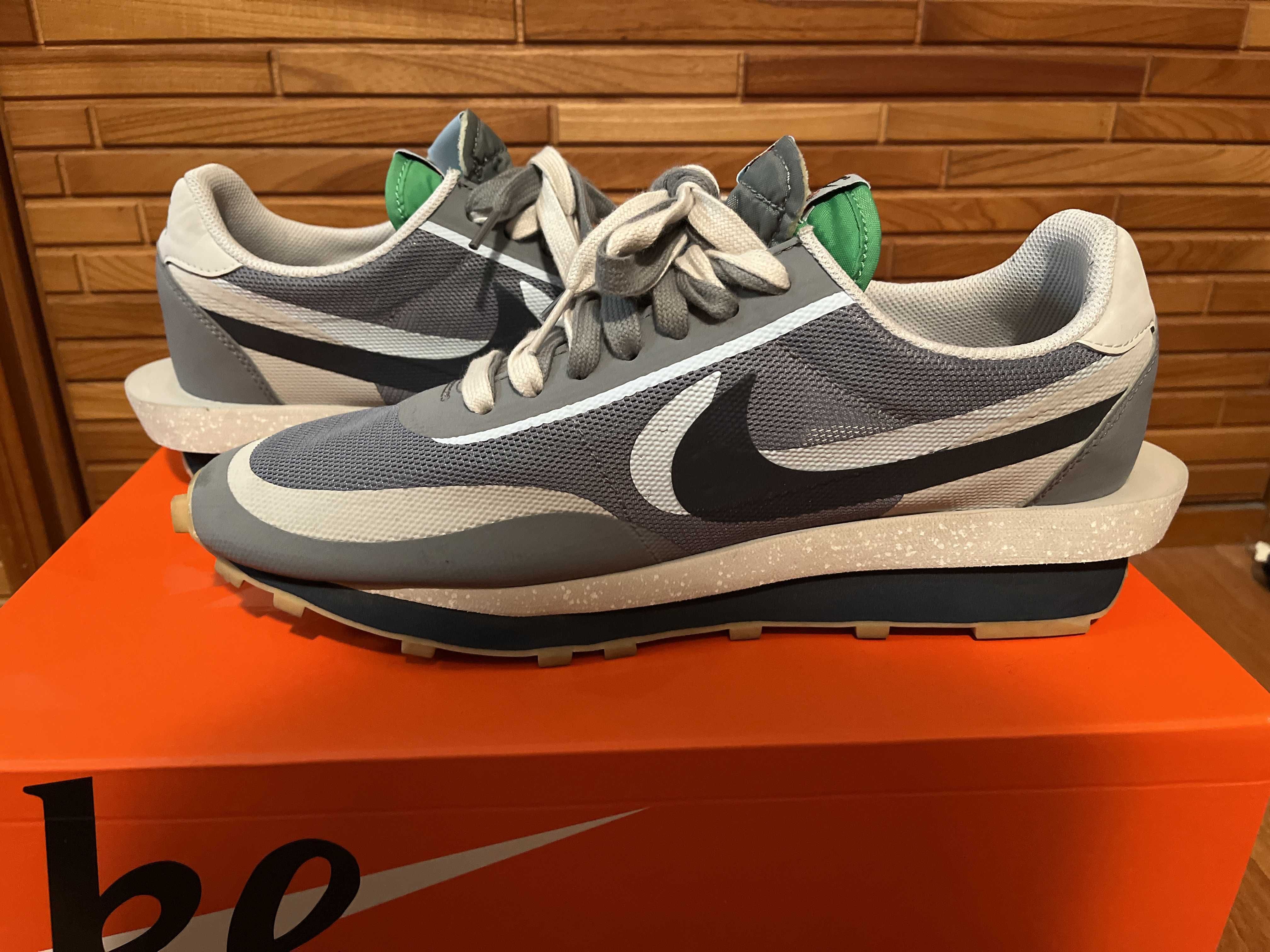 CLOT × Sacai × Nike LD Waffle "Grey Obsidian/Cool Grey"