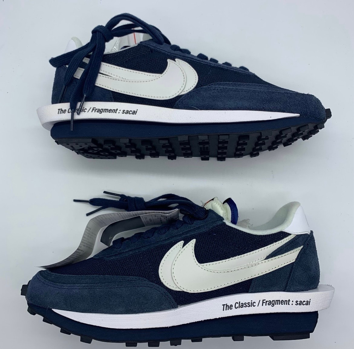 fragment design × sacai × Nike LD Waffle "Blackended Blue"