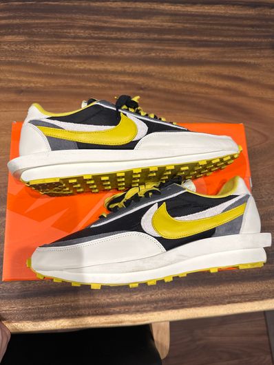 UNDERCOVER × sacai × Nike LD Waffle "Black/Sail-Dark Grey-Bright Citron"