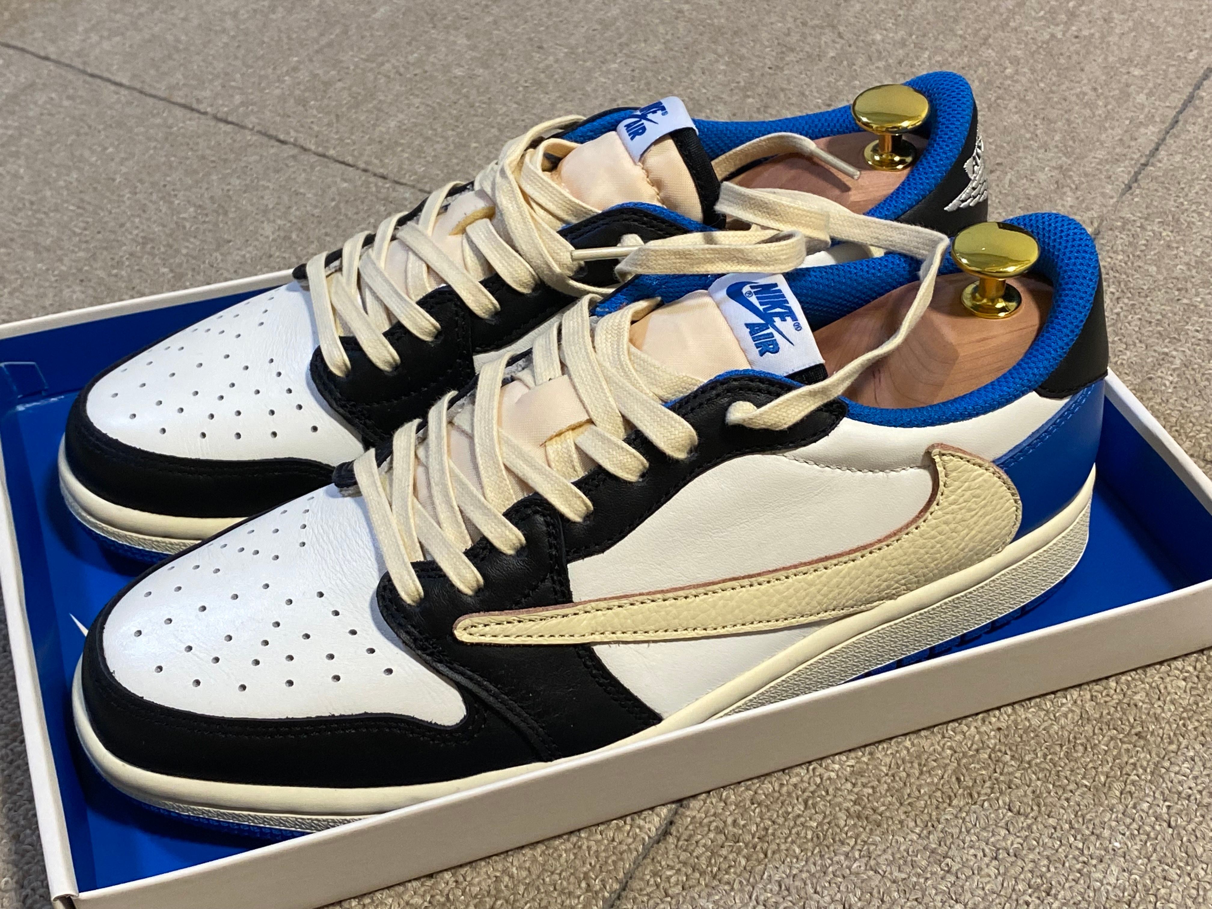 Travis Scott × fragment design × Nike Air Jordan 1 Low OG SP "Military Blue"