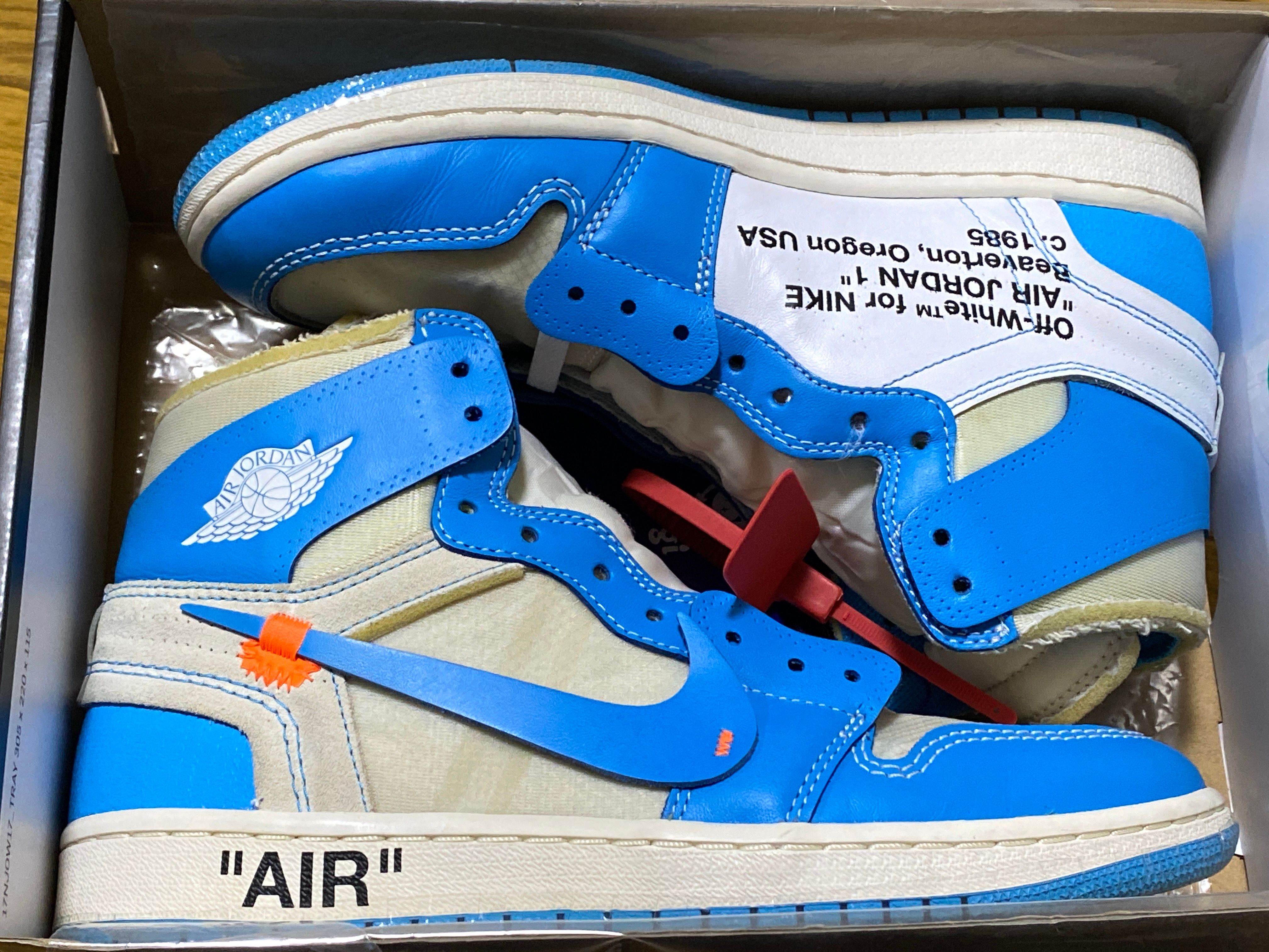 Off-White × Nike Air Jordan 1 High UNC "White/Dark Powder Blue"