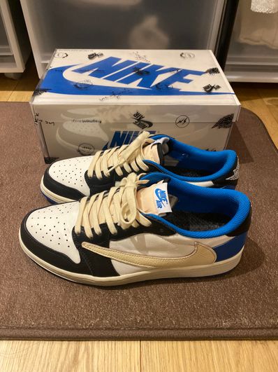 Travis Scott × fragment design × Nike Air Jordan 1 Low OG SP "Military Blue"