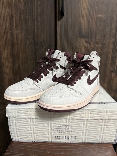 A Ma Maniere × Nike Air Jordan 1 Retro High OG "Sail and Burgundy"