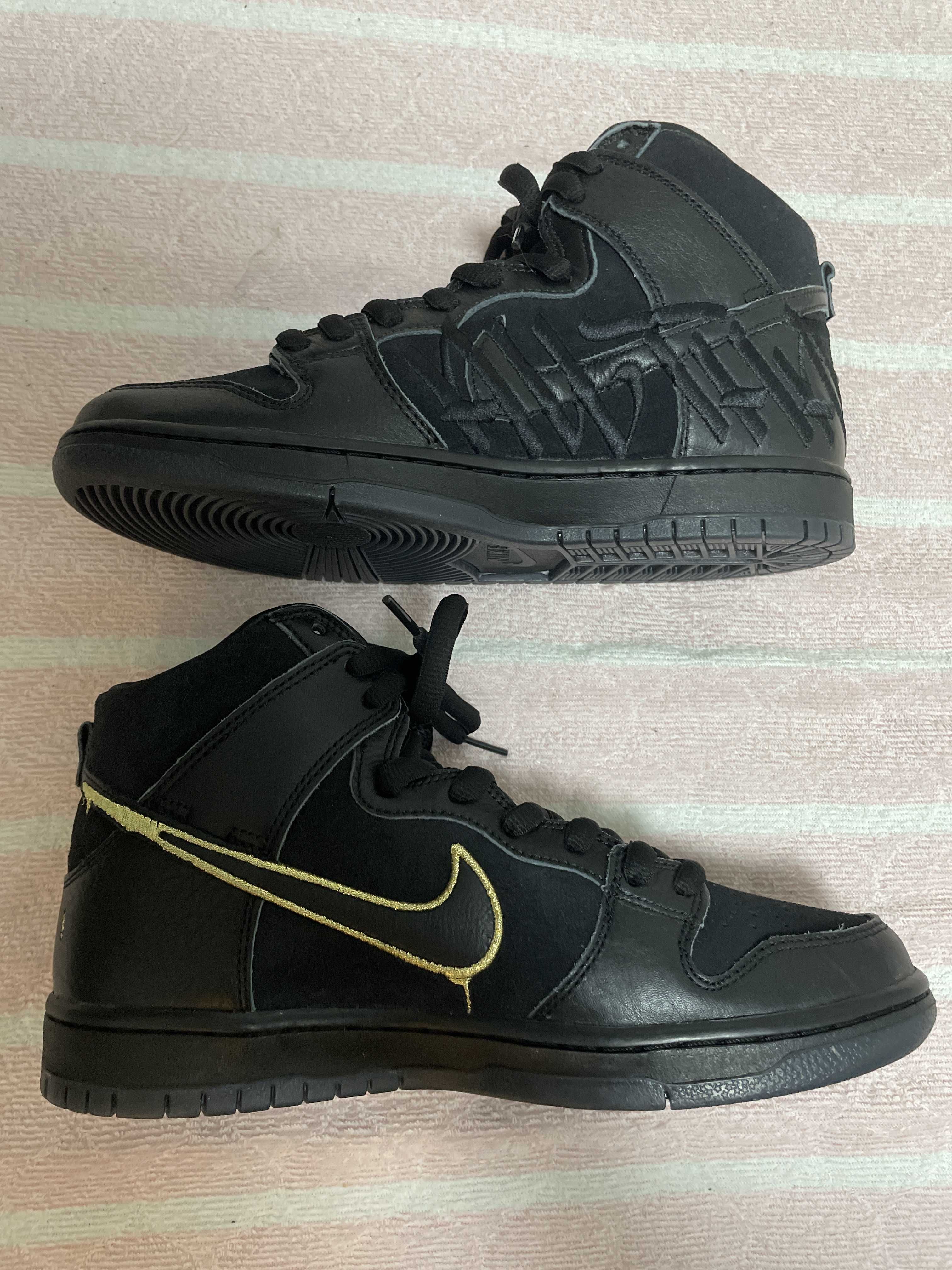 Faust × Nike SB Dunk High "Black and Metallic Gold"