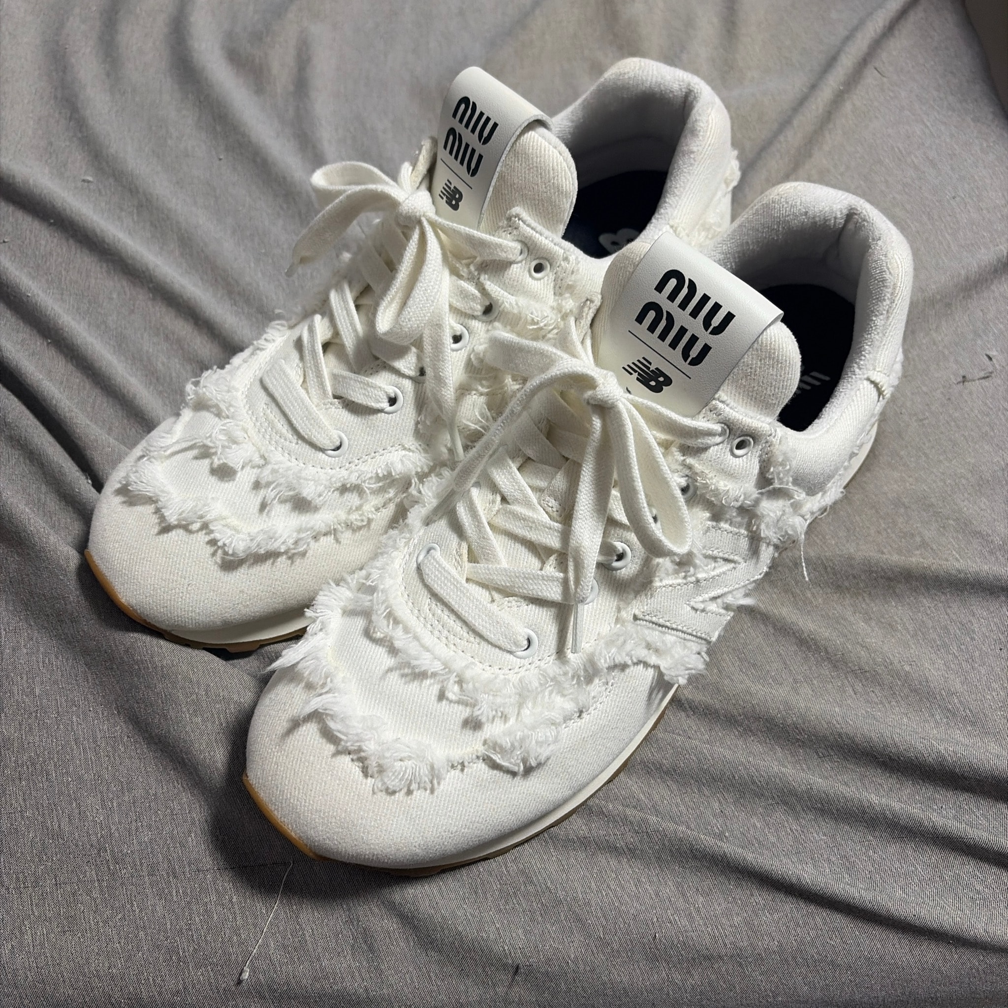 MIU MIU × New Balance Women's 574 Denim "White"