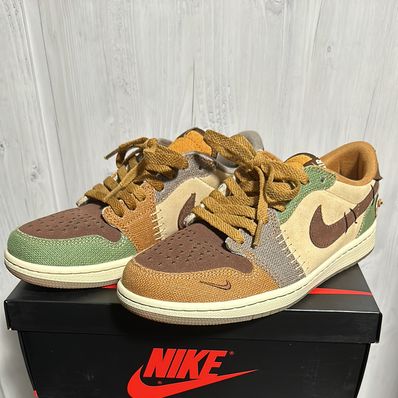 Zion Williamson × Nike Air Jordan 1 Low OG "Flax and Oil Green"
