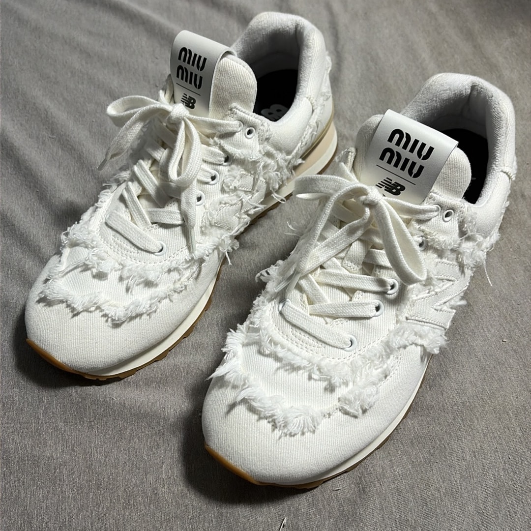 MIU MIU × New Balance Women's 574 Denim "White"