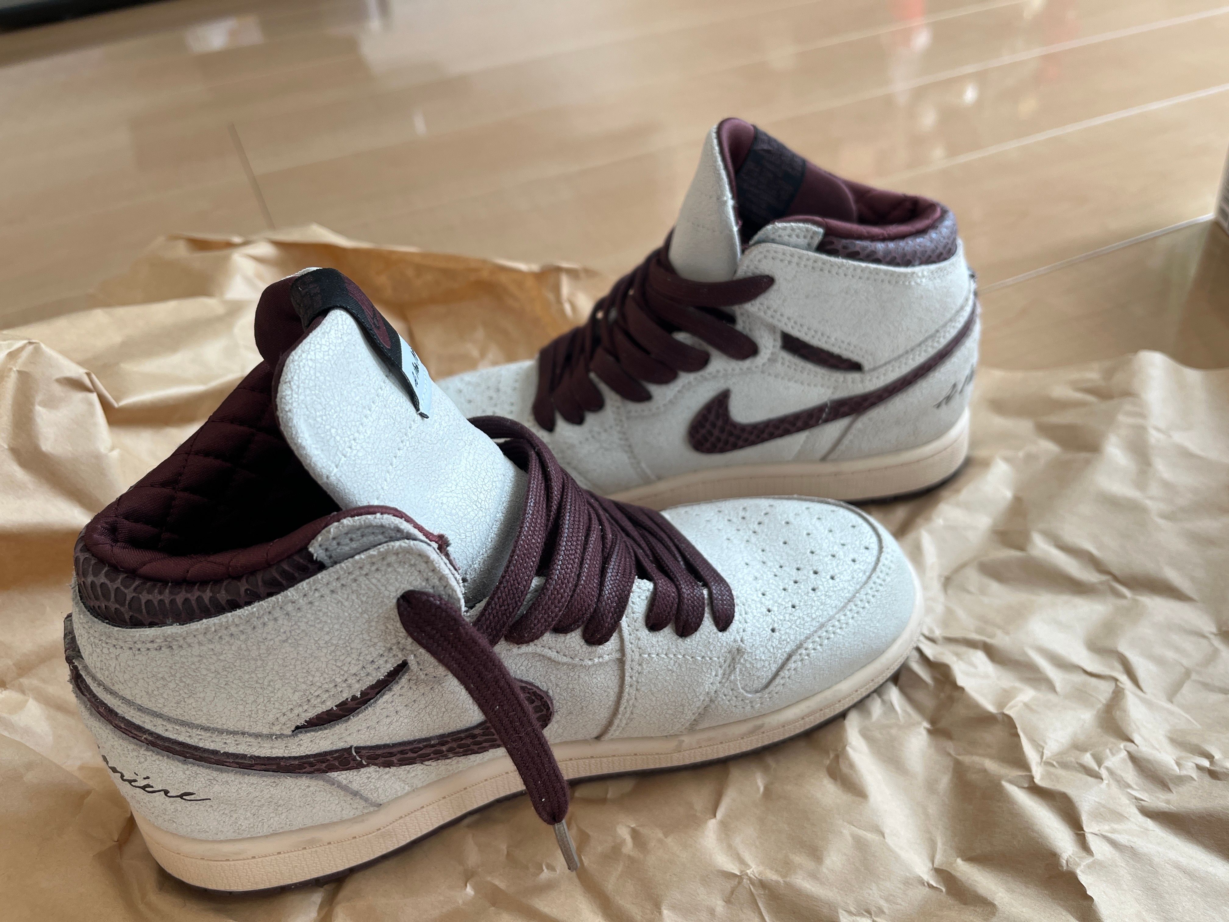 A Ma Maniere × Nike PS Air Jordan 1 RETRO High OG "Sail and Burundy"