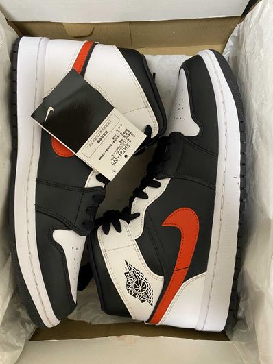 NIKE AIR JORDAN 1 MID "BLACK/CHILE RED/WHITE"