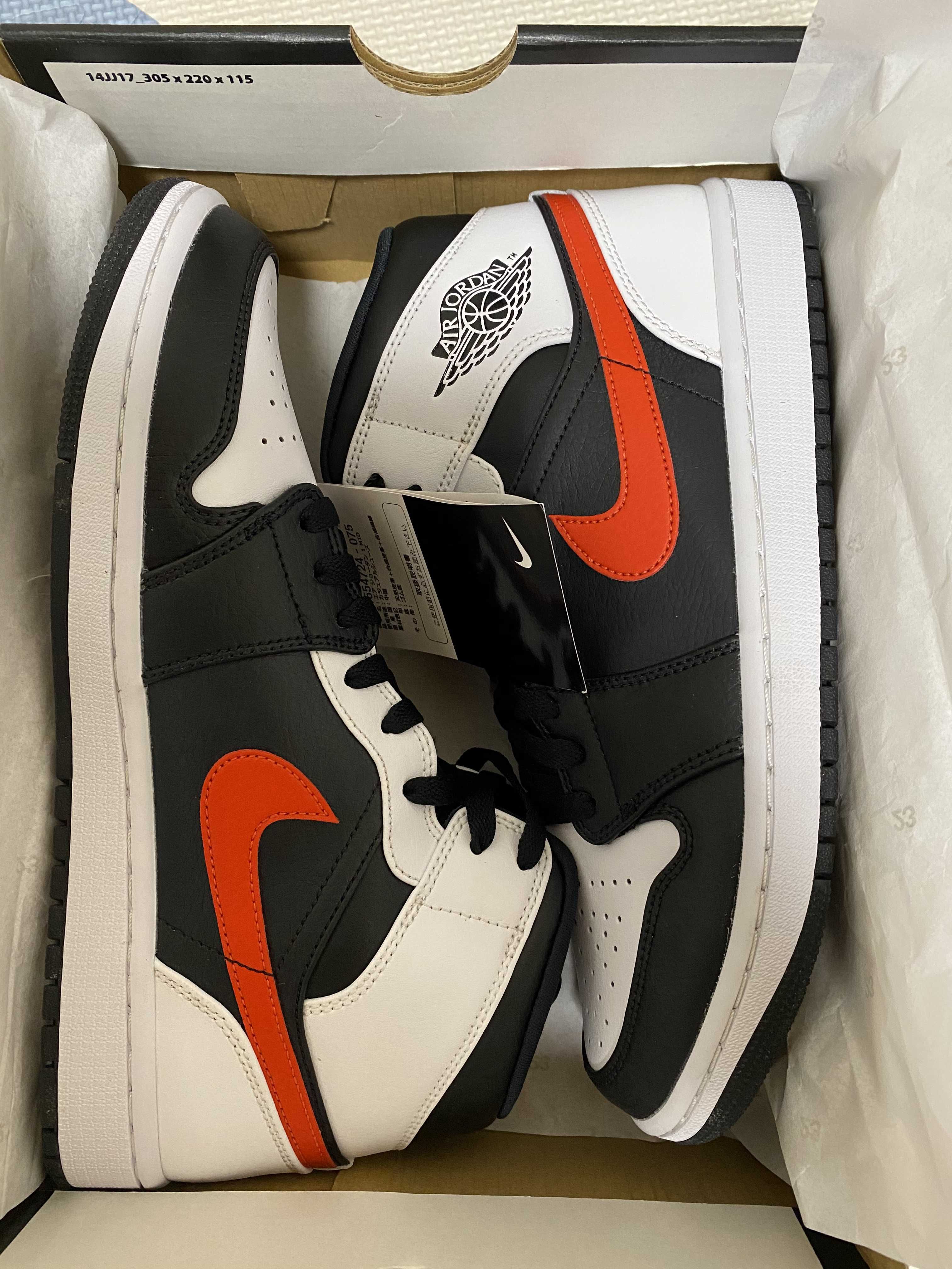 NIKE AIR JORDAN 1 MID "BLACK/CHILE RED/WHITE"