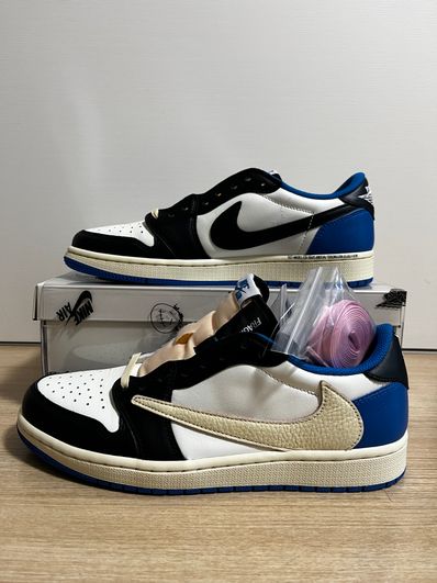 Travis Scott × fragment design × Nike Air Jordan 1 Low OG SP "Military Blue"