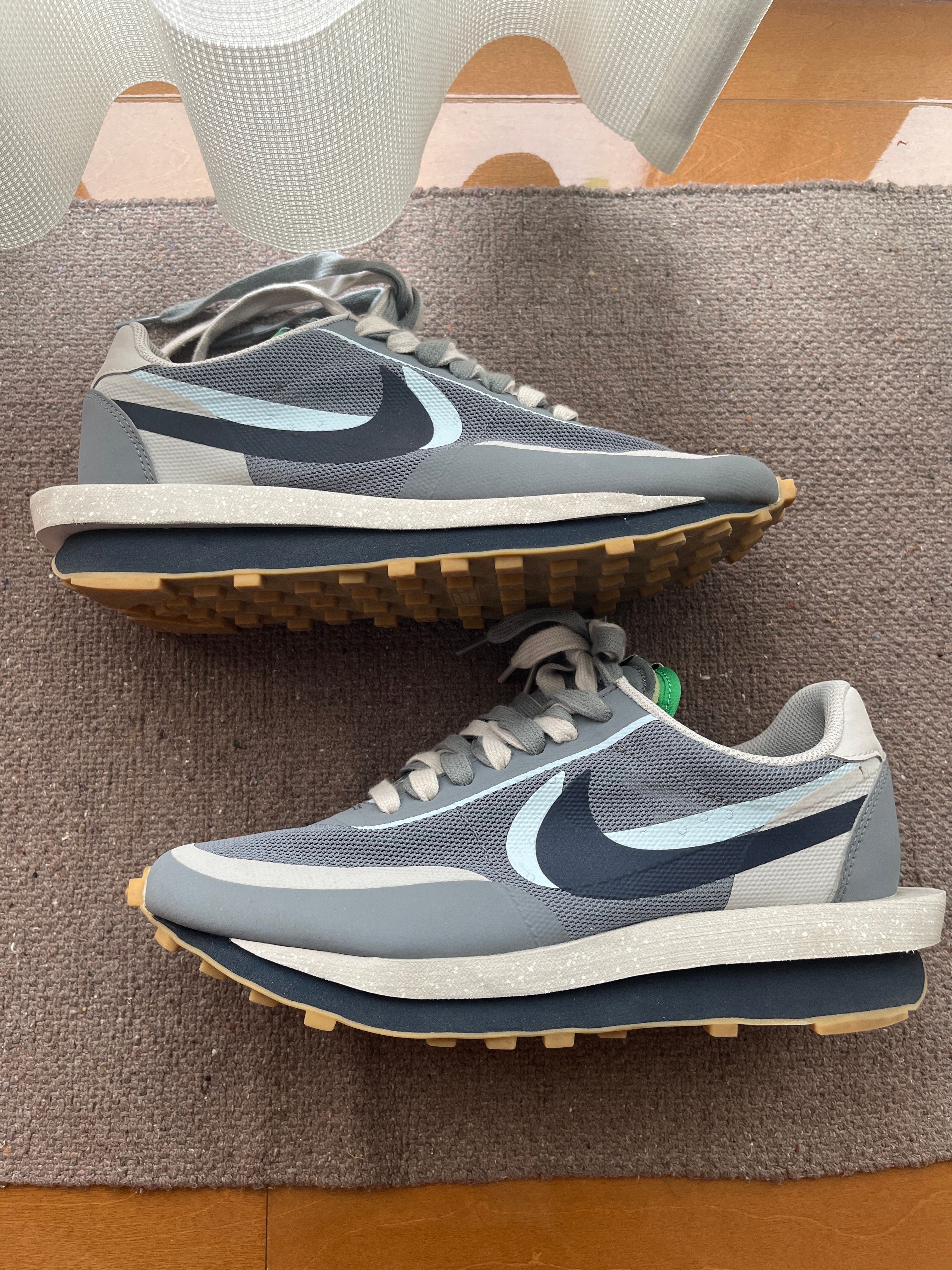 CLOT × Sacai × Nike LD Waffle "Grey Obsidian/Cool Grey"