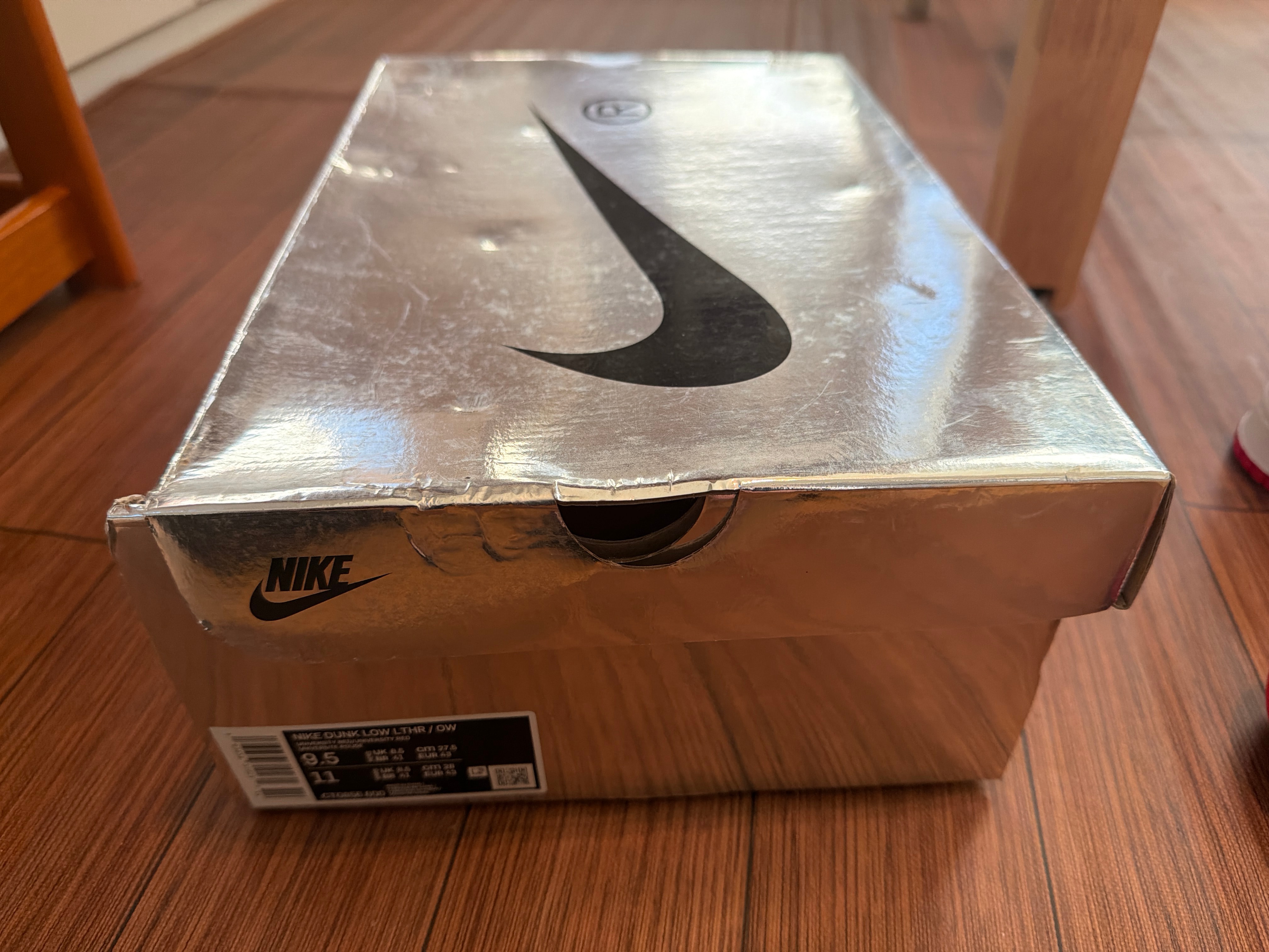 Off-White × Nike Dunk Low "University Red/Wolf Grey"