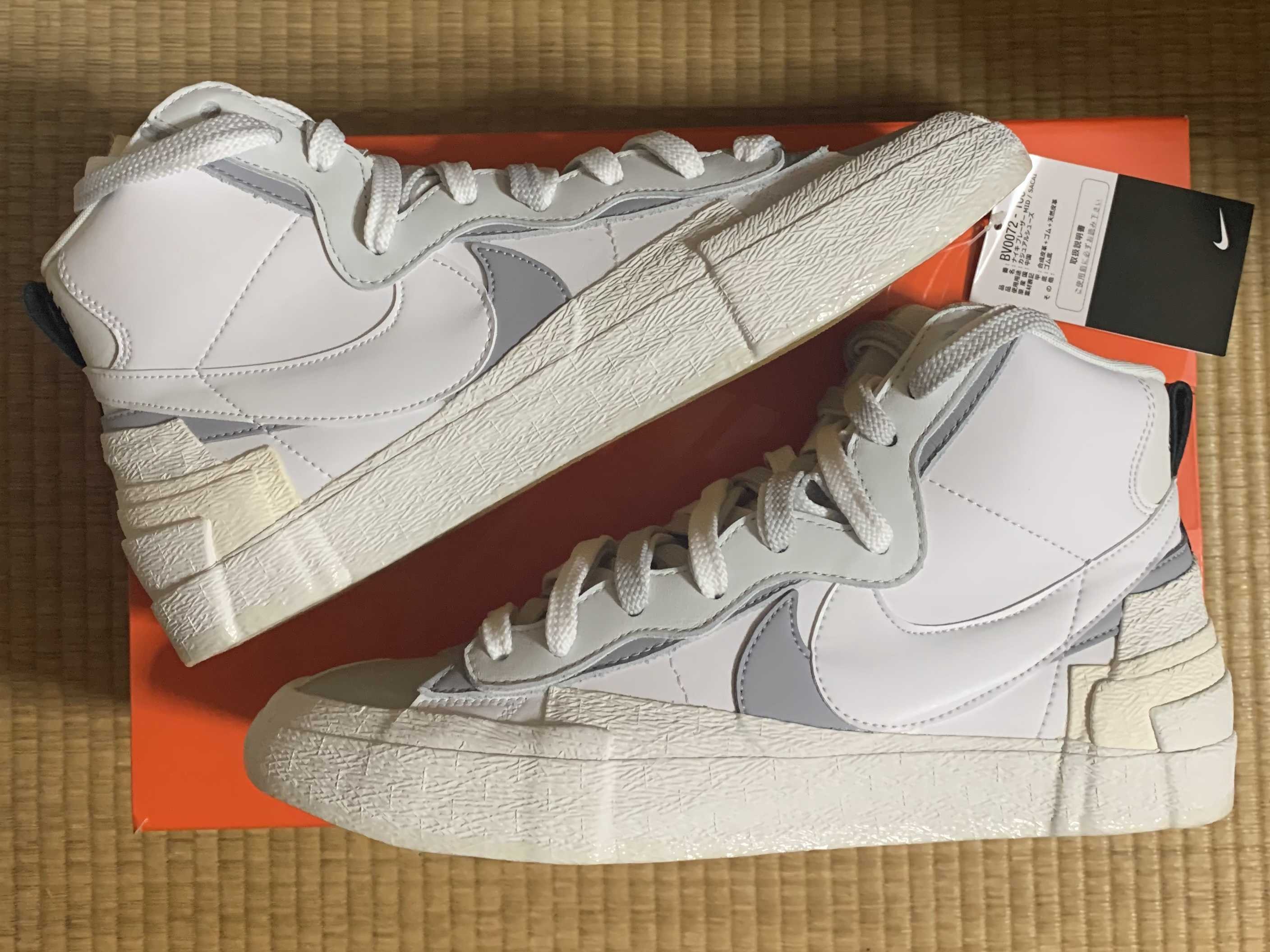 sacai × NIKE BLAZER MID "WHITE/WOLF GREY"