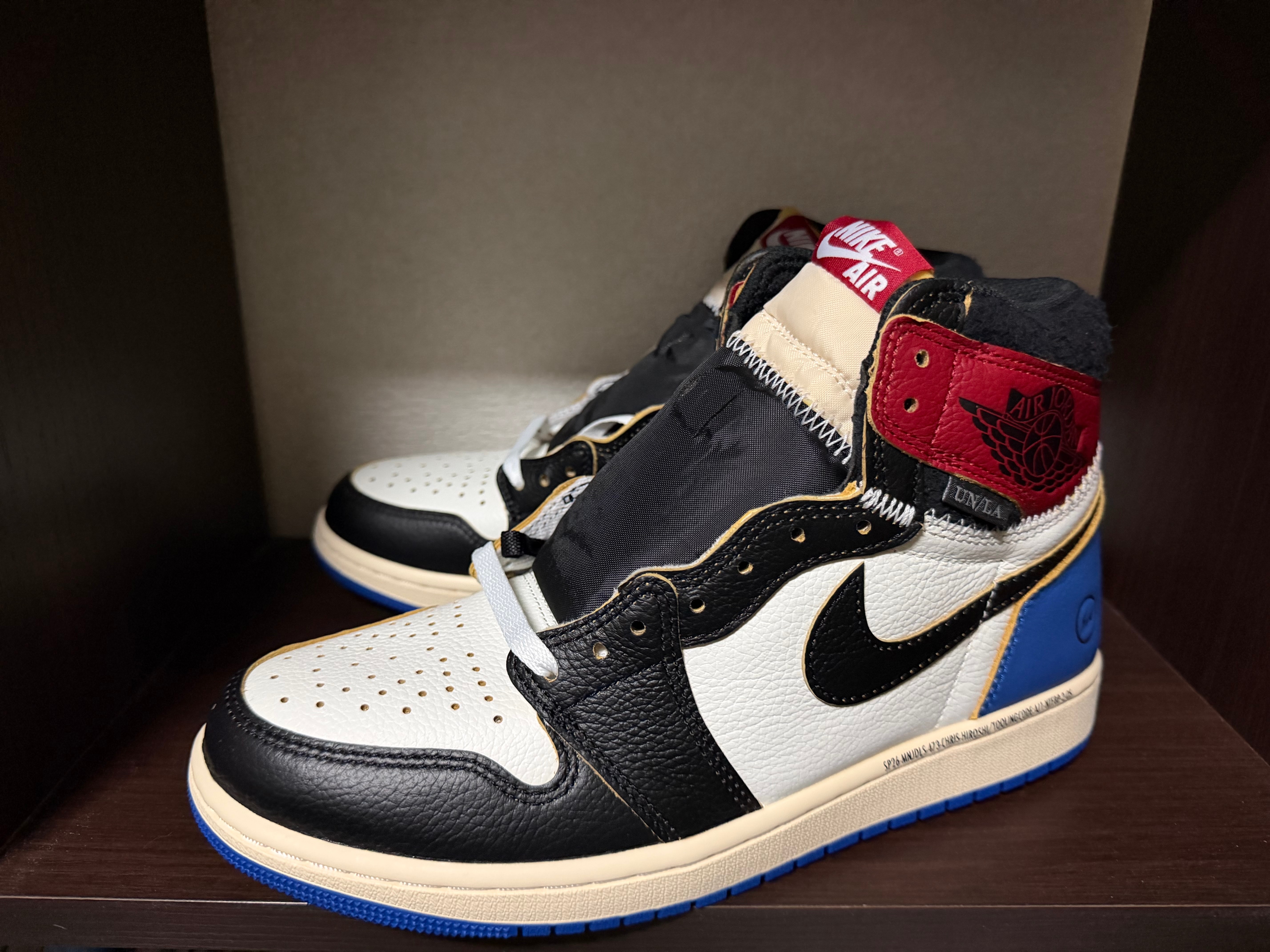 fragment design × UNION × Nike Air Jordan 1 High OG "Black/Varsity Red"