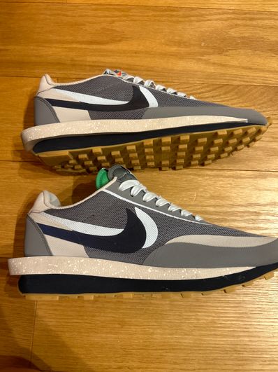 CLOT × Sacai × Nike LD Waffle "Grey Obsidian/Cool Grey"