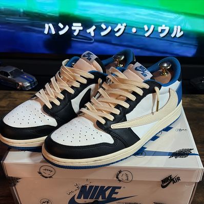 Travis Scott × fragment design × Nike Air Jordan 1 Low OG SP "Military Blue"
