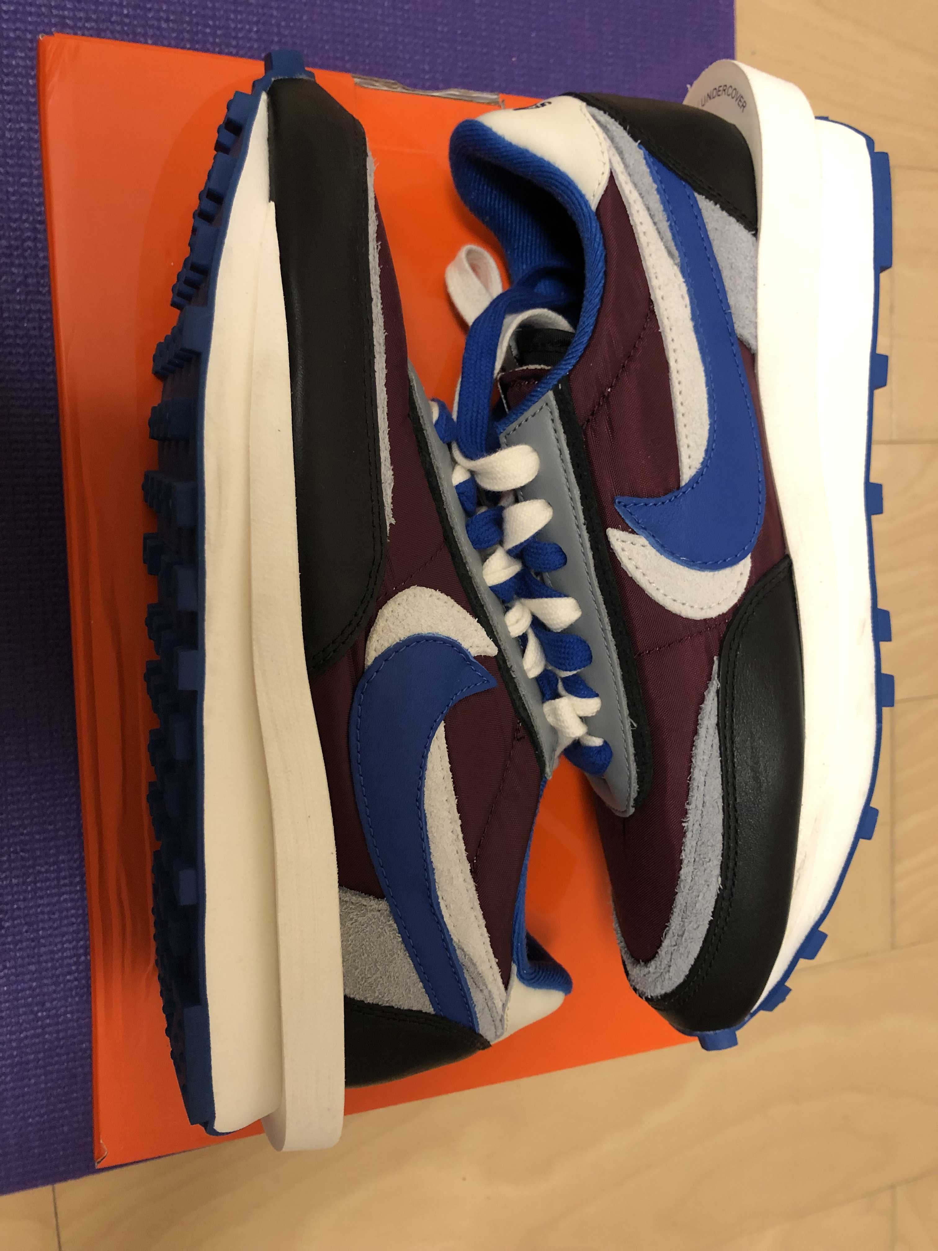 UNDERCOVER × sacai × Nike LD Waffle "Night Maroon/Pale Ivory-Ground Grey-Team Royal"