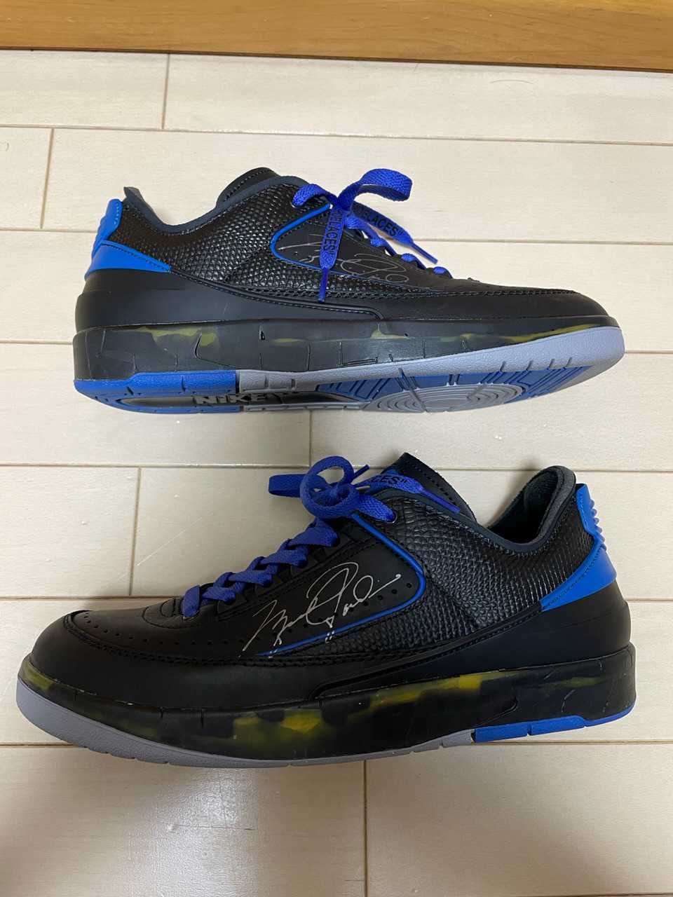 Off-White × Nike Air Jordan 2 Low "Black and Varsity Royal"