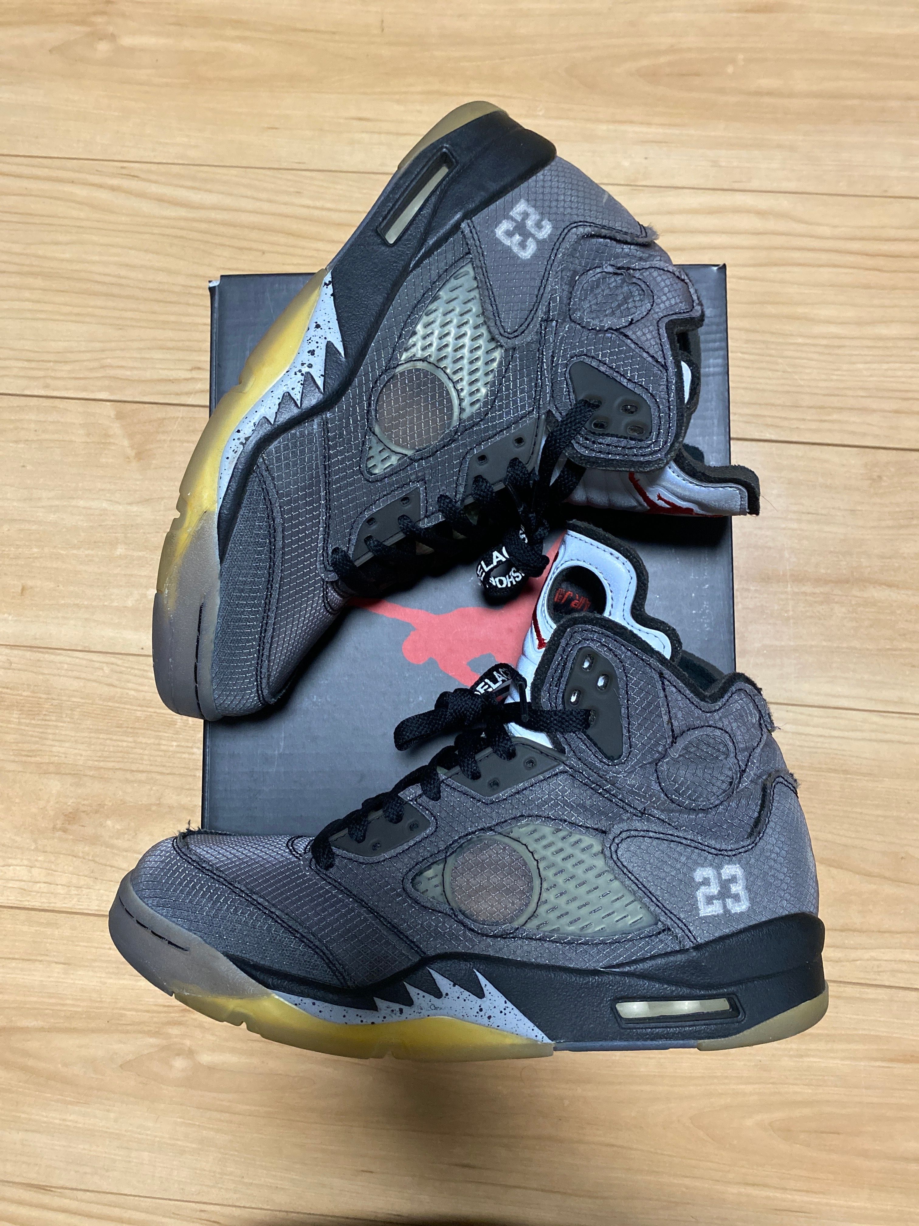 Off-White × Nike Air Jordan 5 "Black/Muslin/Fire Red"