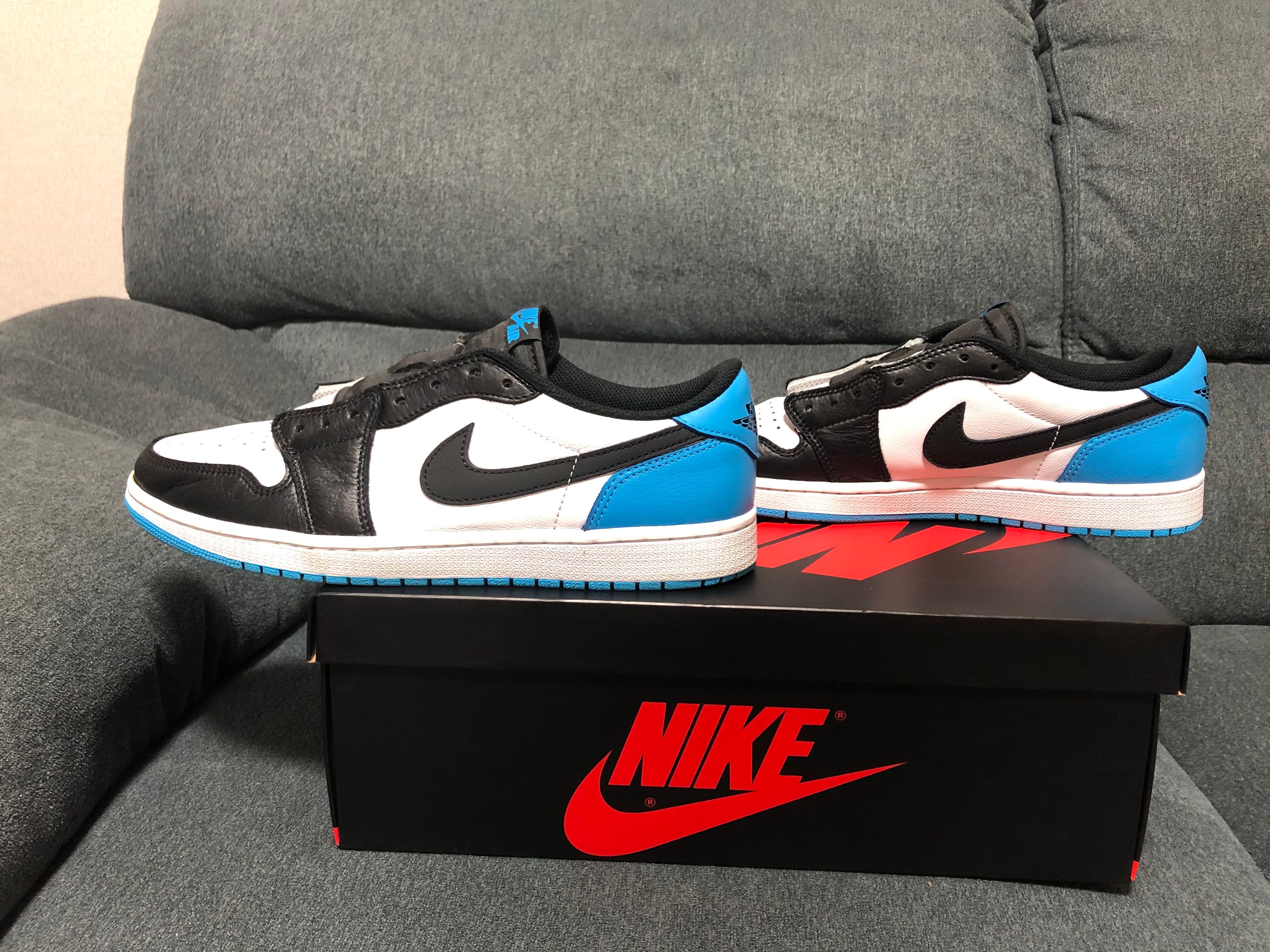 Nike Air Jordan 1 Low OG "Black and Dark Powder Blue/UNC"