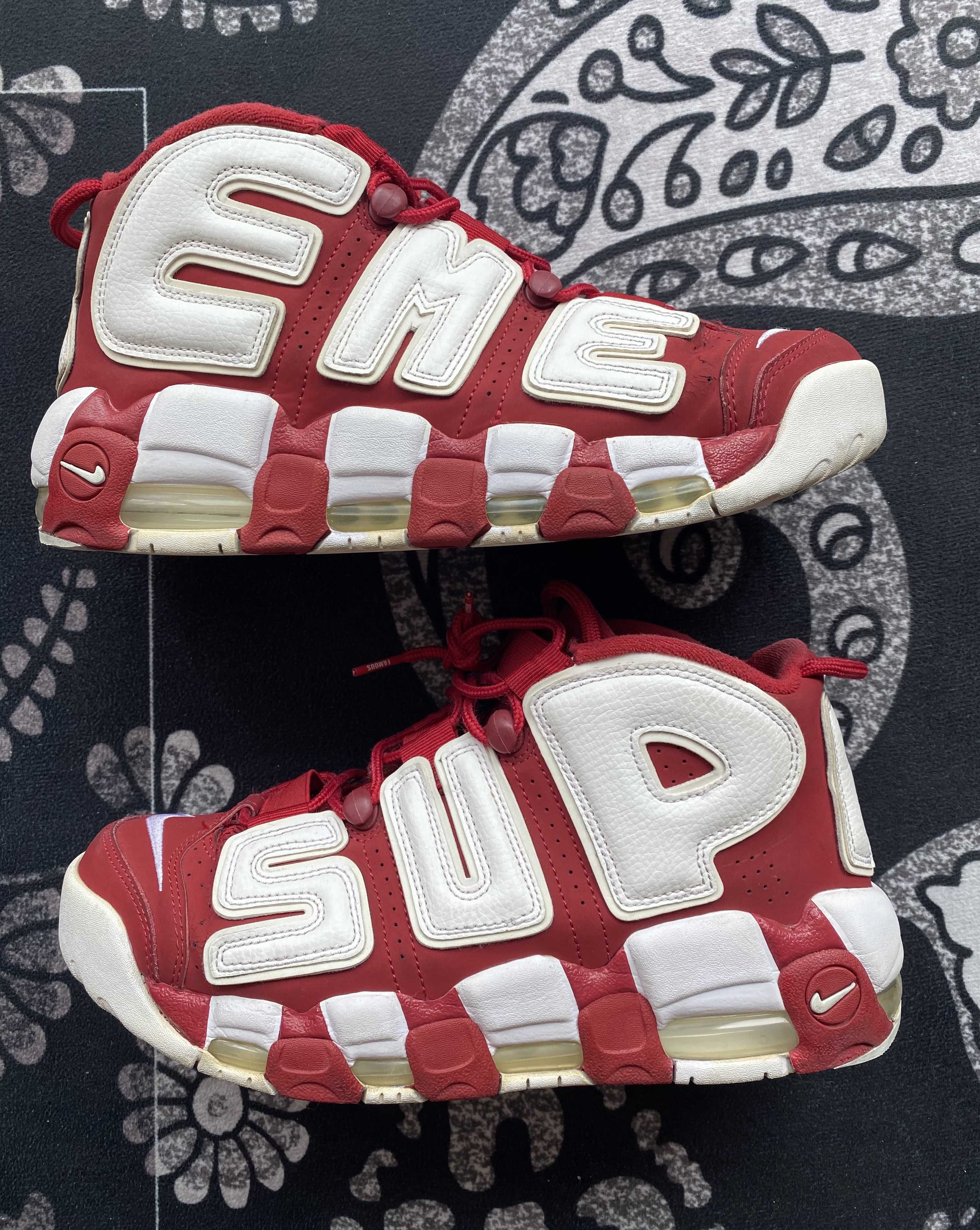 Supreme × Nike Air More Uptempo "White/Red"