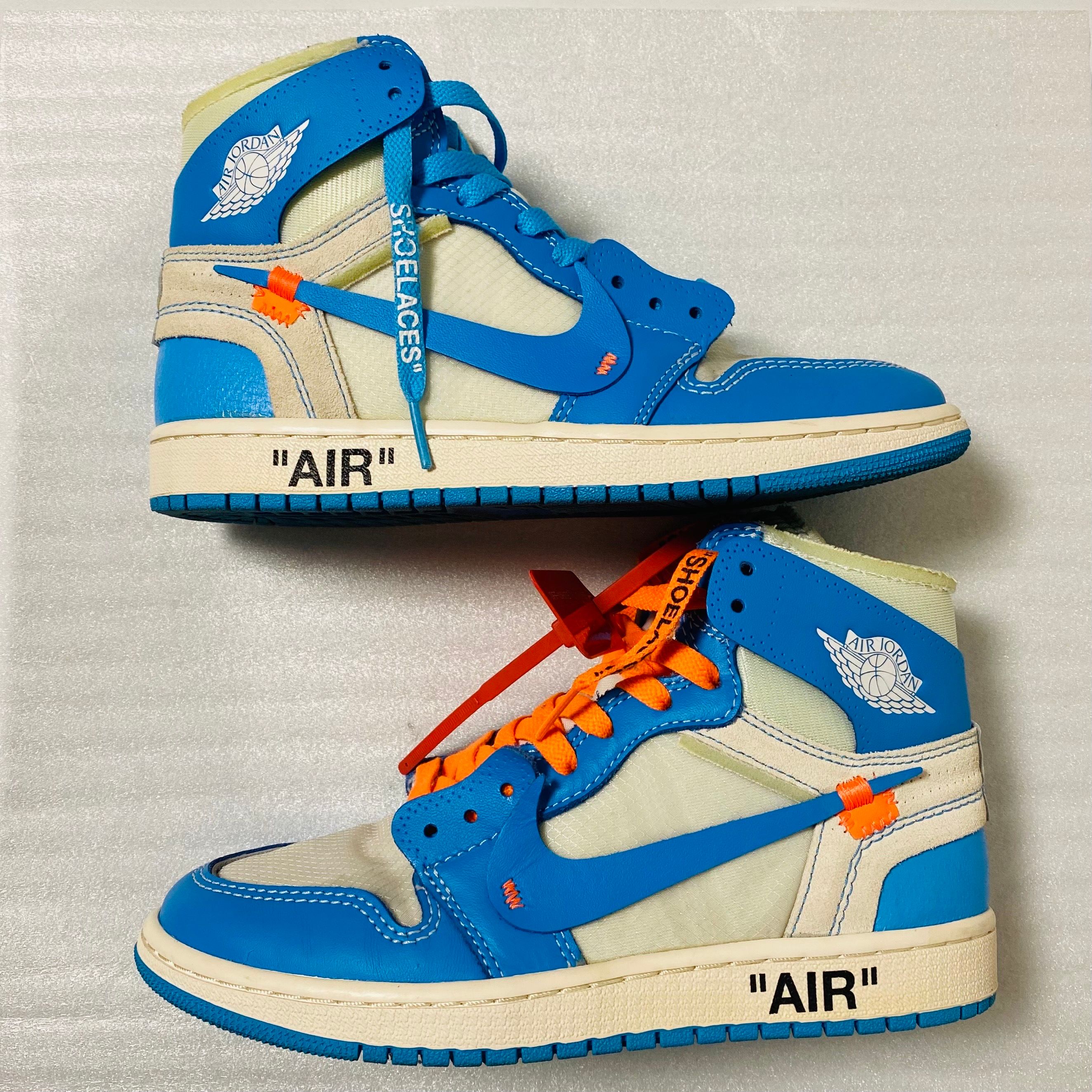 Off-White × Nike Air Jordan 1 High UNC "White/Dark Powder Blue"