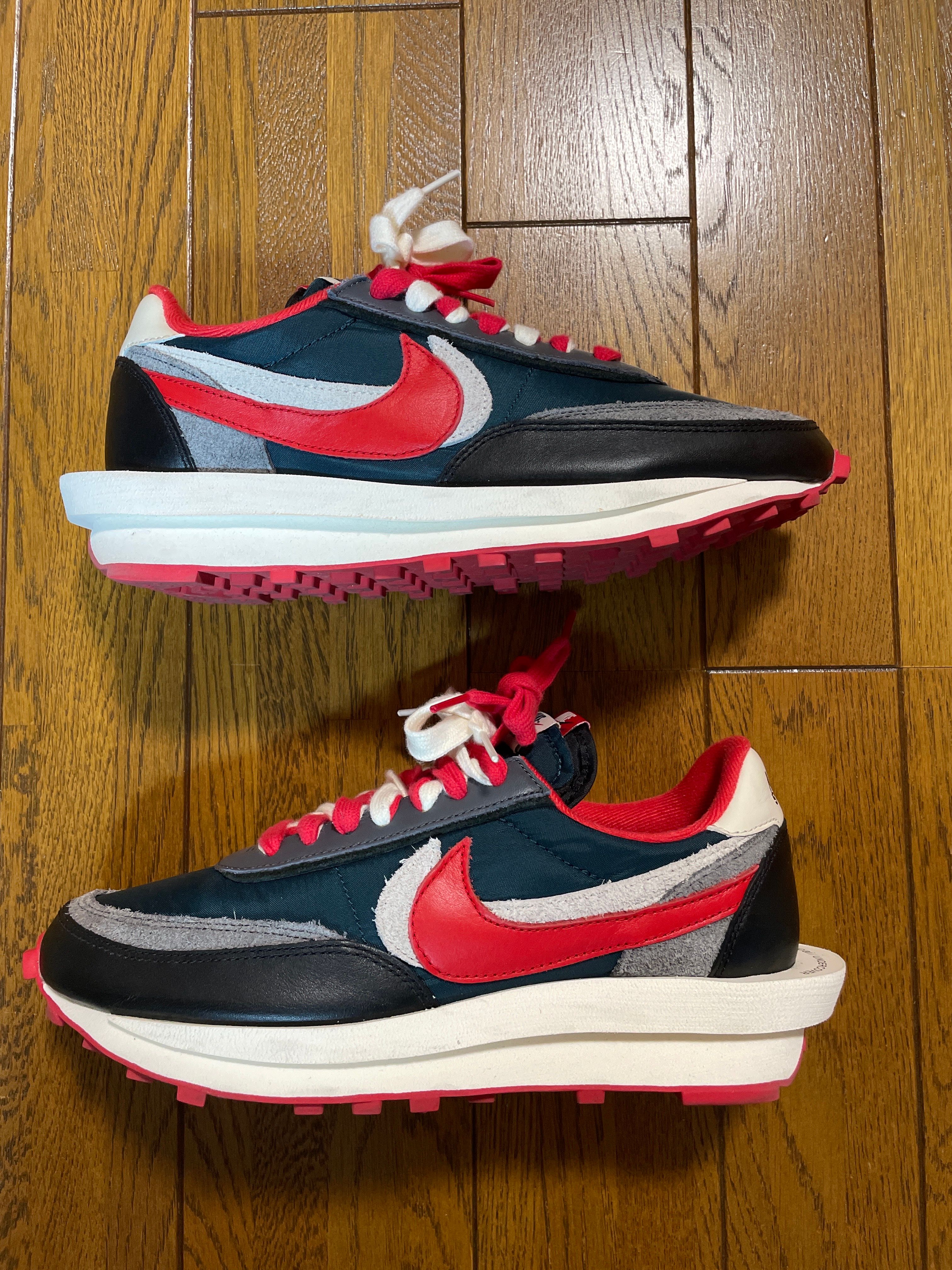 UNDERCOVER × sacai × Nike LD Waffle "Midnight Spruce/Pale Ivory-Dark Grey-University Red"