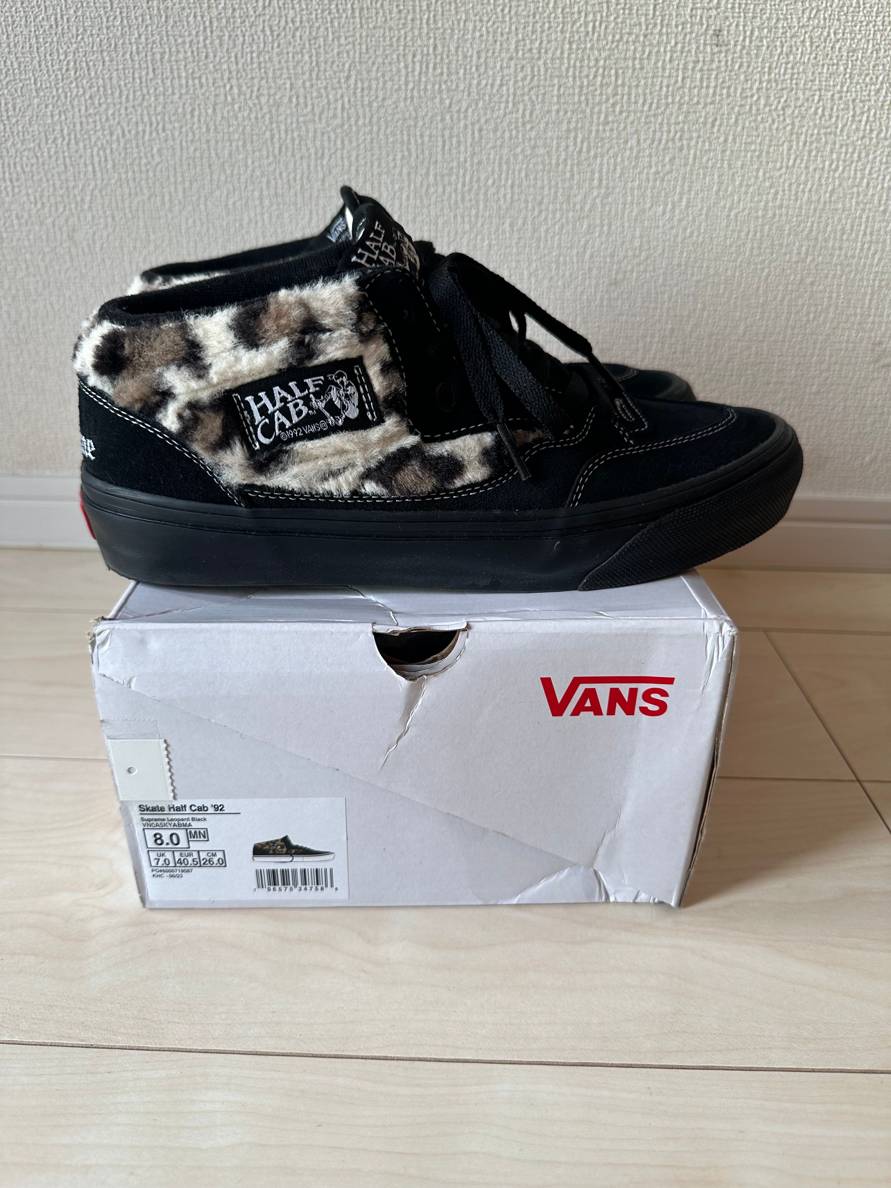 Supreme × Vans Leopard Half Cab "Black"