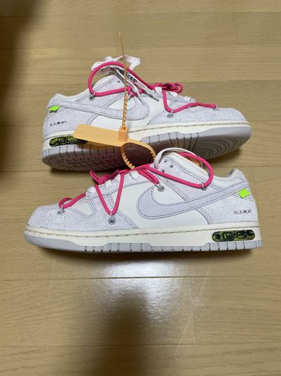 Off-White × Nike Dunk Low "Sail/Neutral Gray/Hyper Pink"