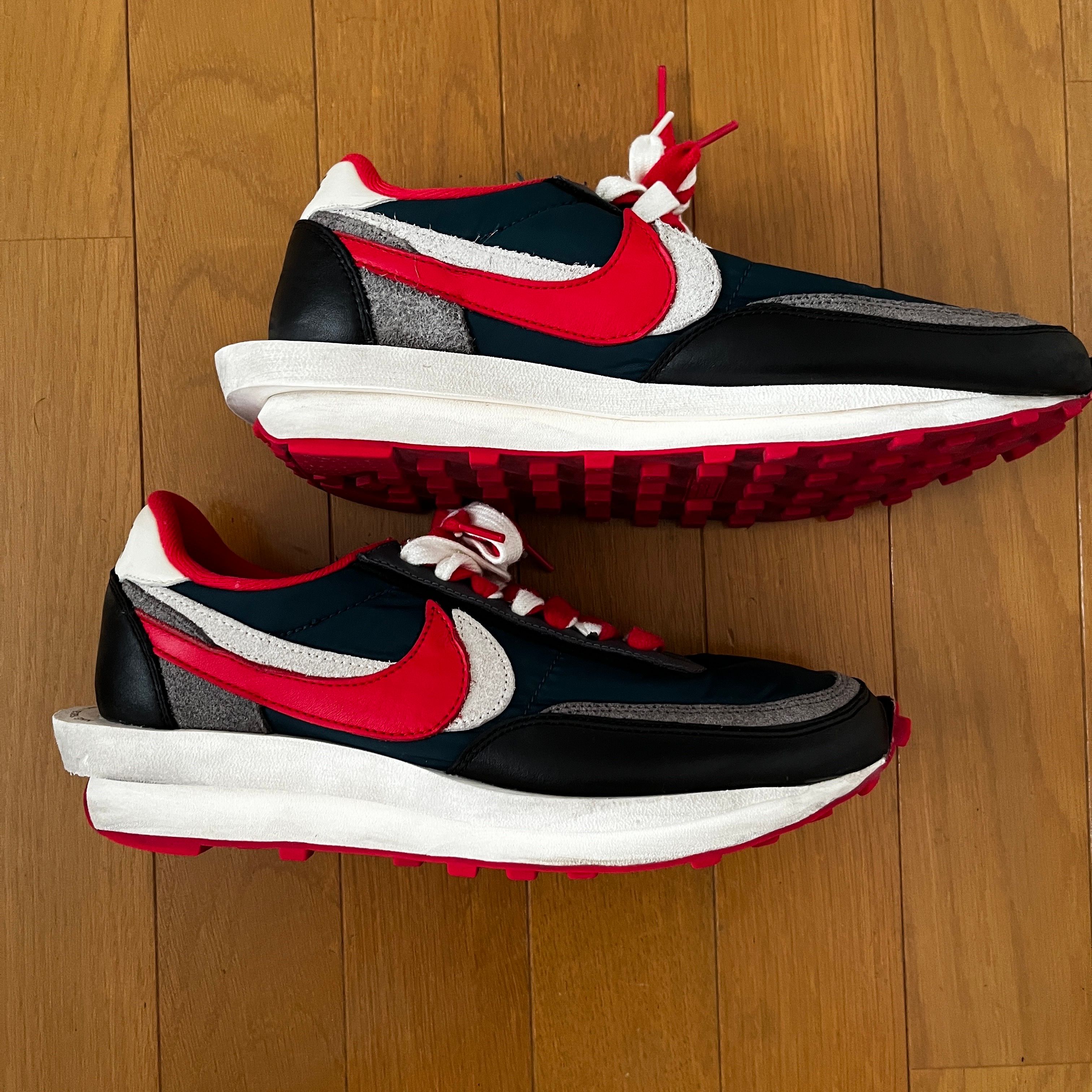 UNDERCOVER × sacai × Nike LD Waffle "Midnight Spruce/Pale Ivory-Dark Grey-University Red"