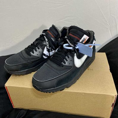 Off-White × Nike Air Max 90 "Black/Black-Cone-White"