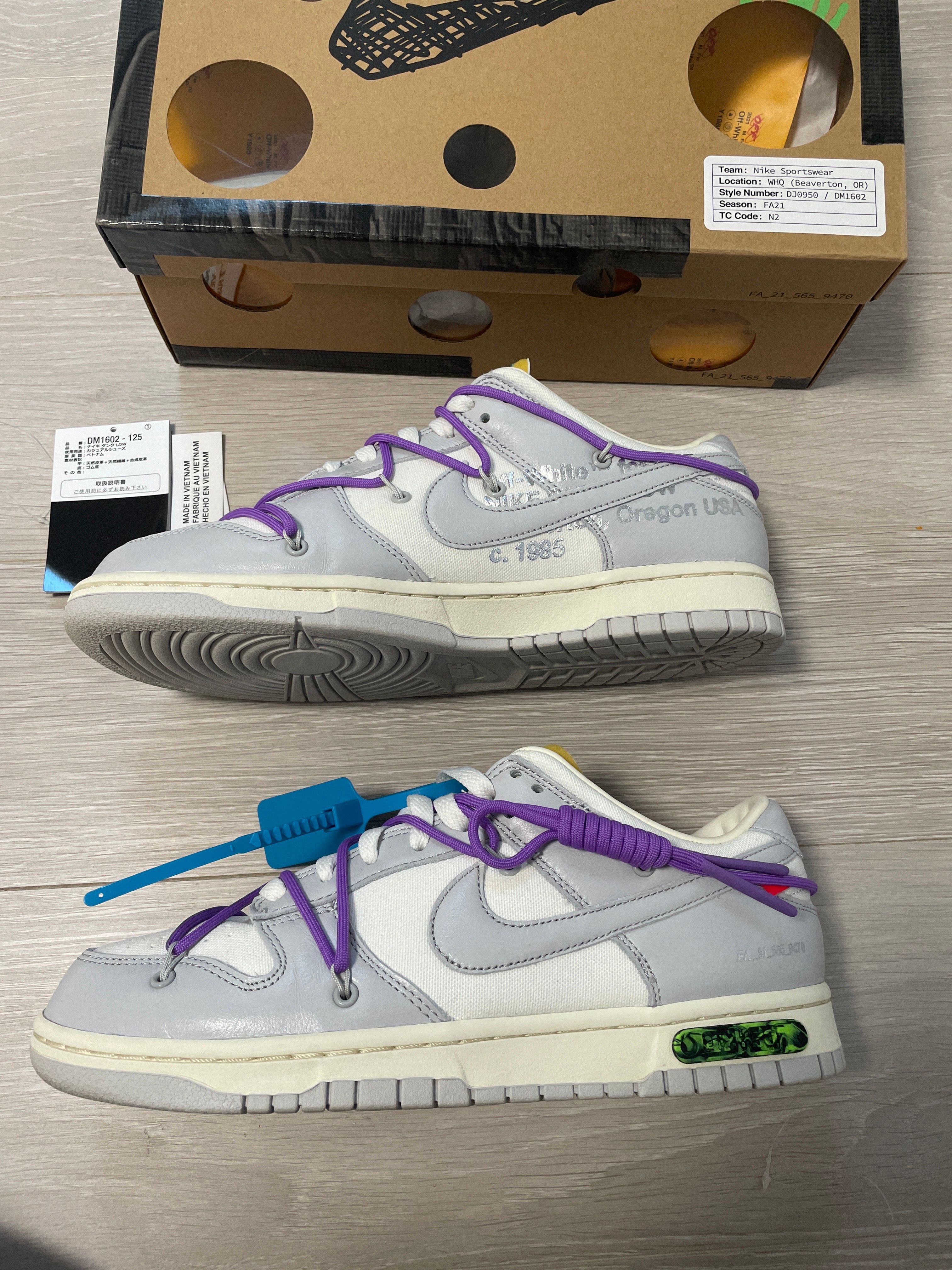 Off-White × Nike Dunk Low "Sail/Neutral Gray"