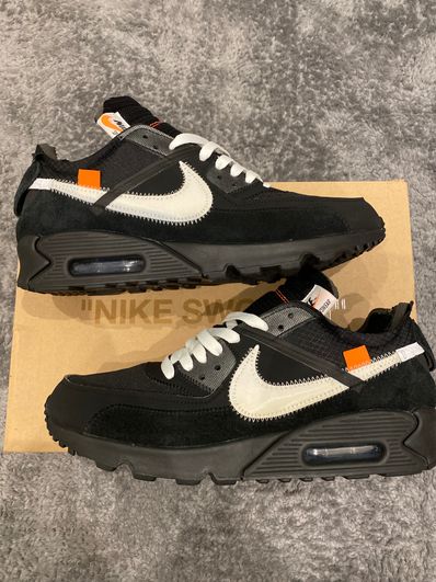 Off-White × Nike Air Max 90 "Black/Black-Cone-White"