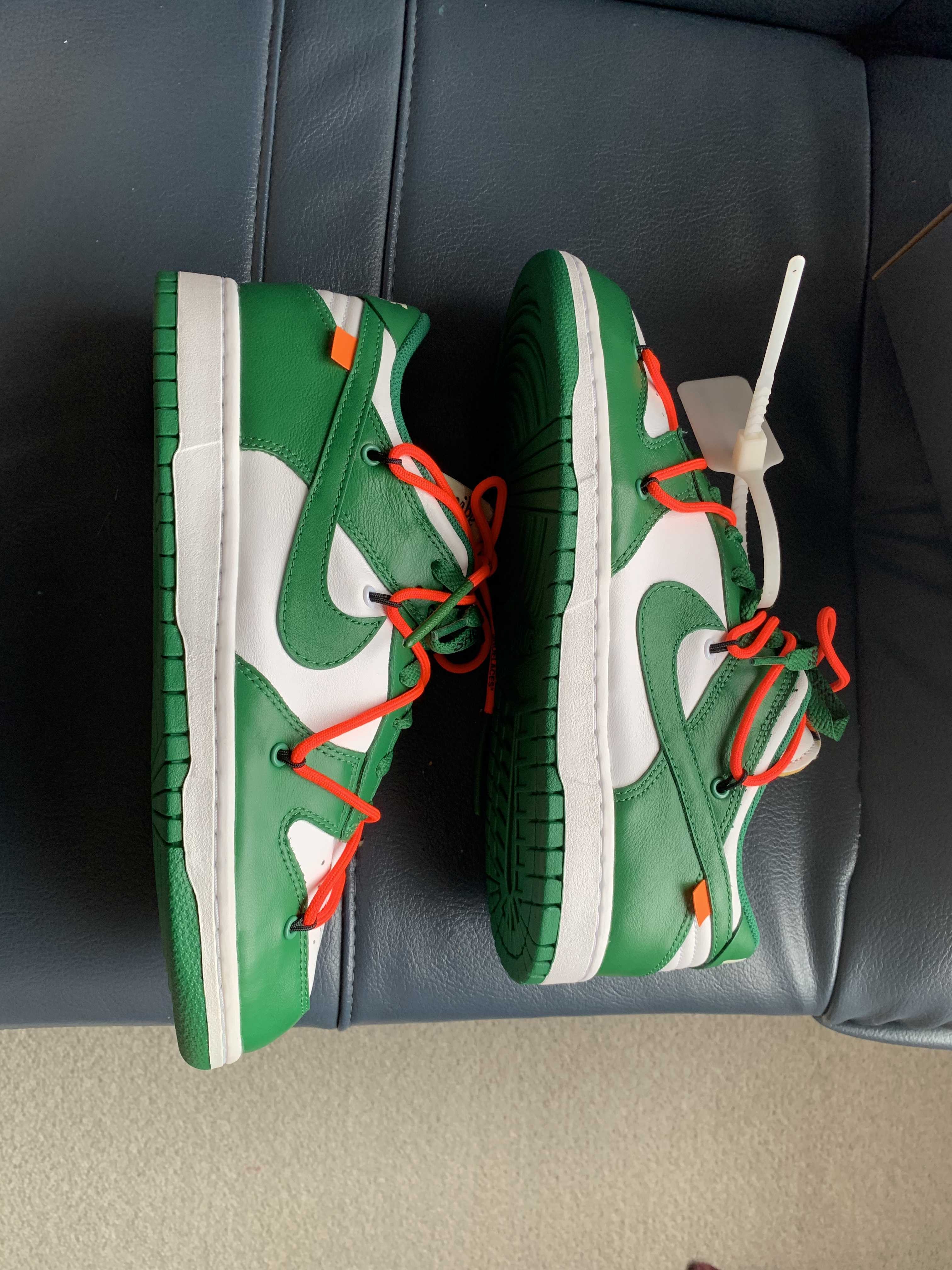 Off-White × Nike Dunk Low "White/Pine Green"