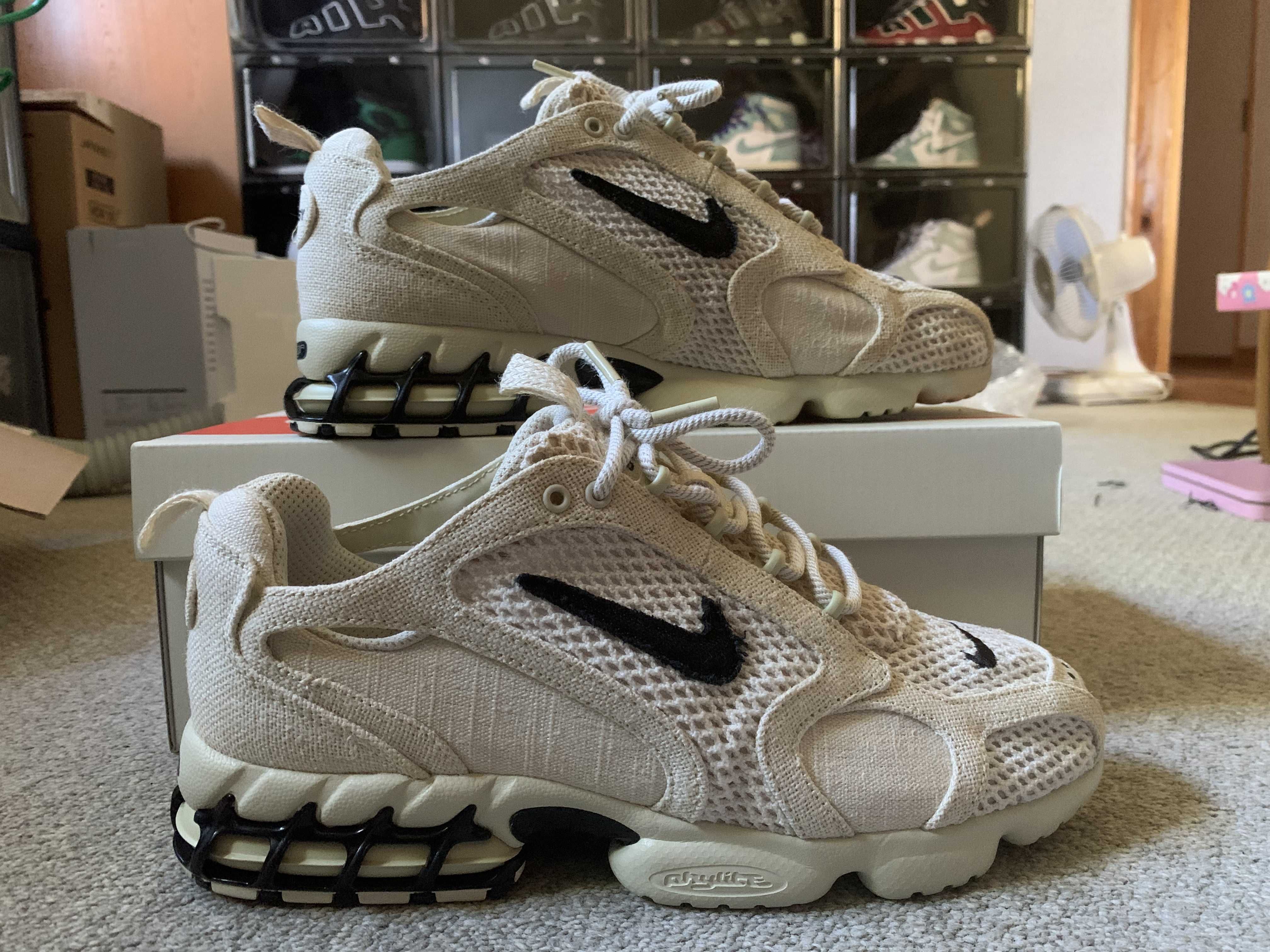 Stussy × Nike Air Zoom Spiridon CG 2 "Fossil/Black"