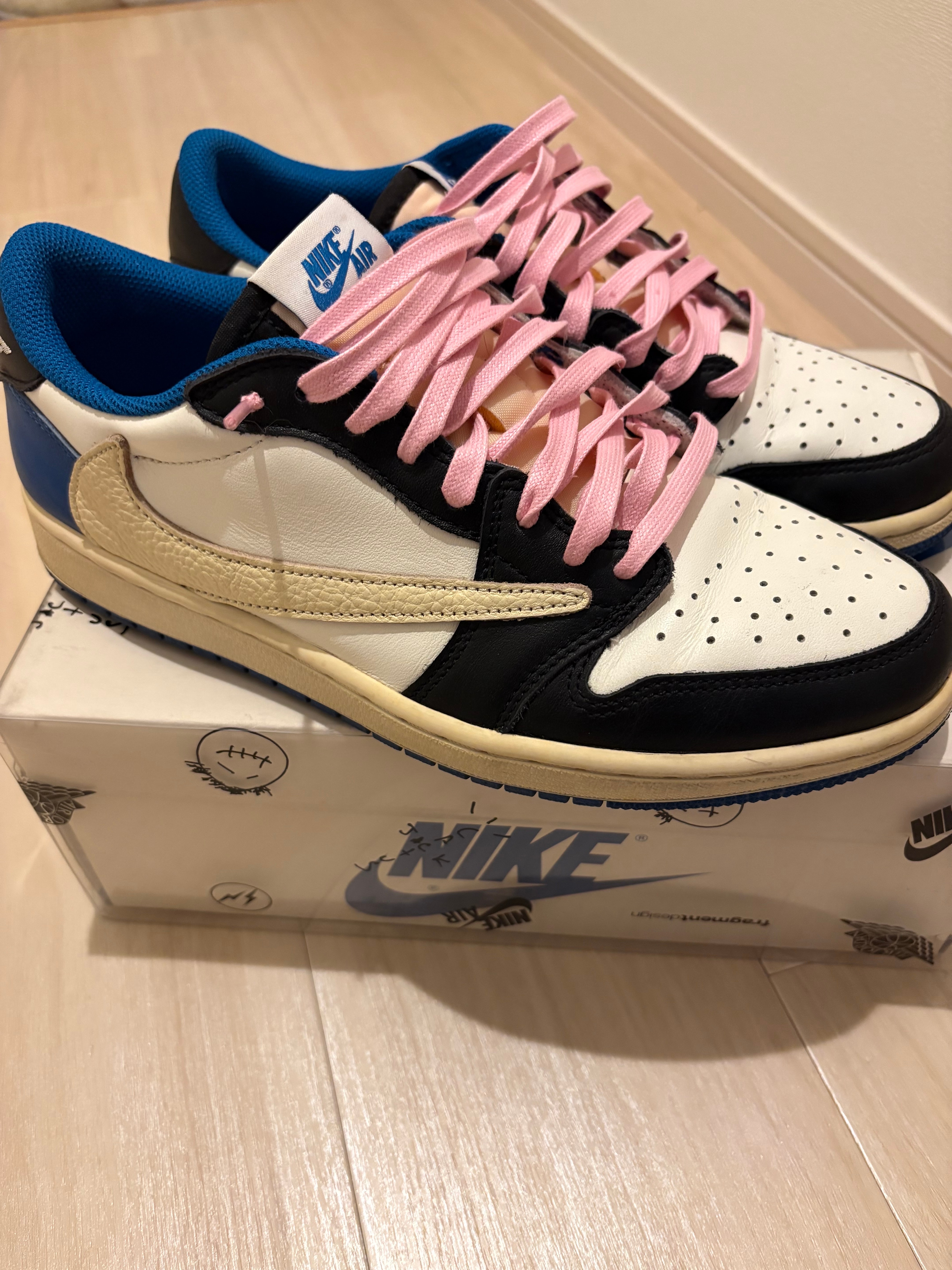 Travis Scott × fragment design × Nike Air Jordan 1 Low OG SP "Military Blue"