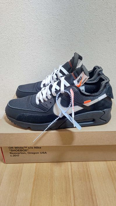 Off-White × Nike Air Max 90 "Black/Black-Cone-White"