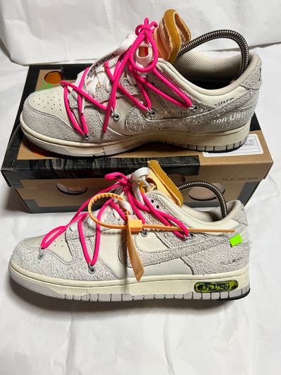 Off-White × Nike Dunk Low "Sail/Neutral Gray/Hyper Pink"
