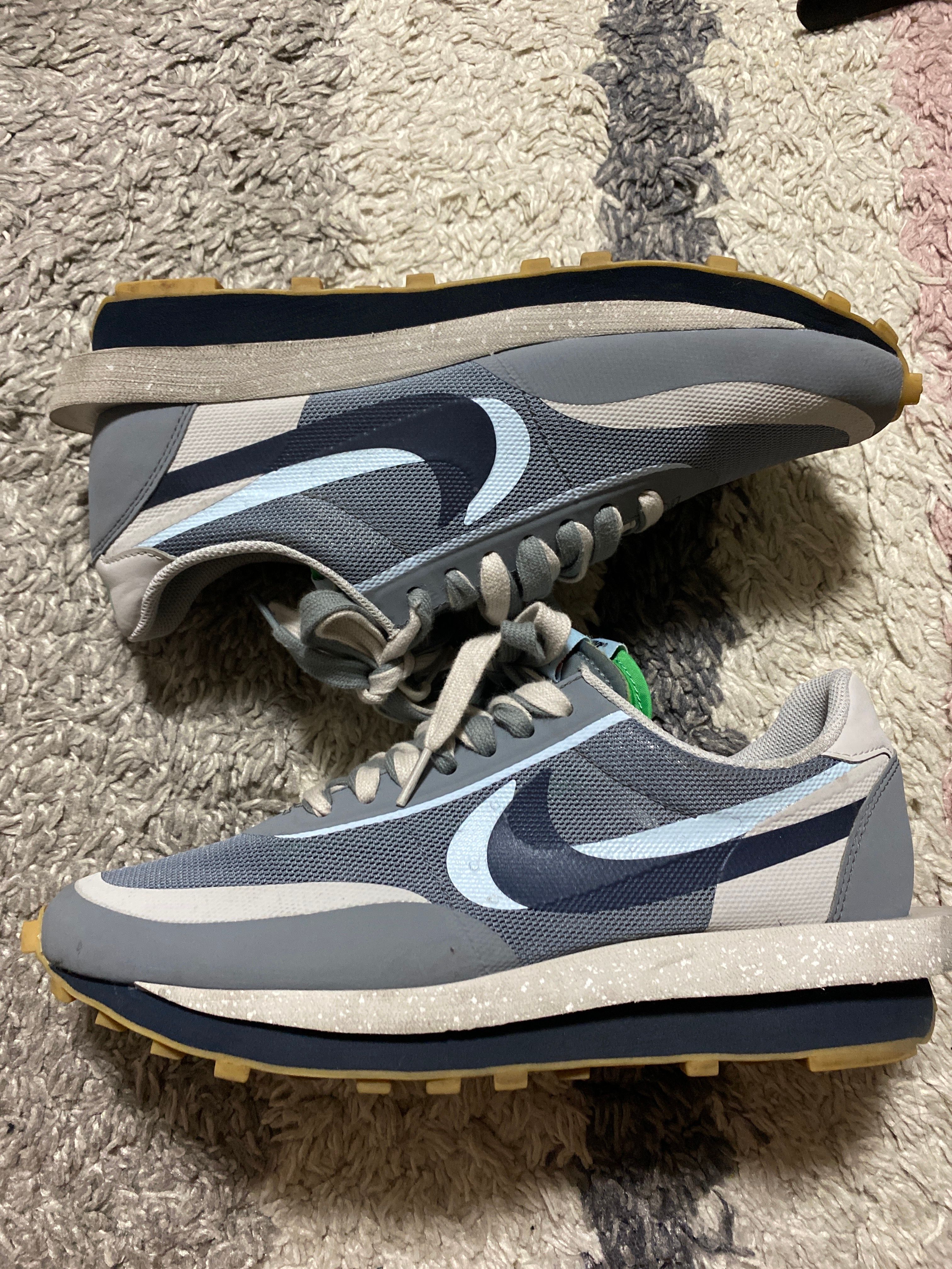 CLOT × Sacai × Nike LD Waffle "Grey Obsidian/Cool Grey"