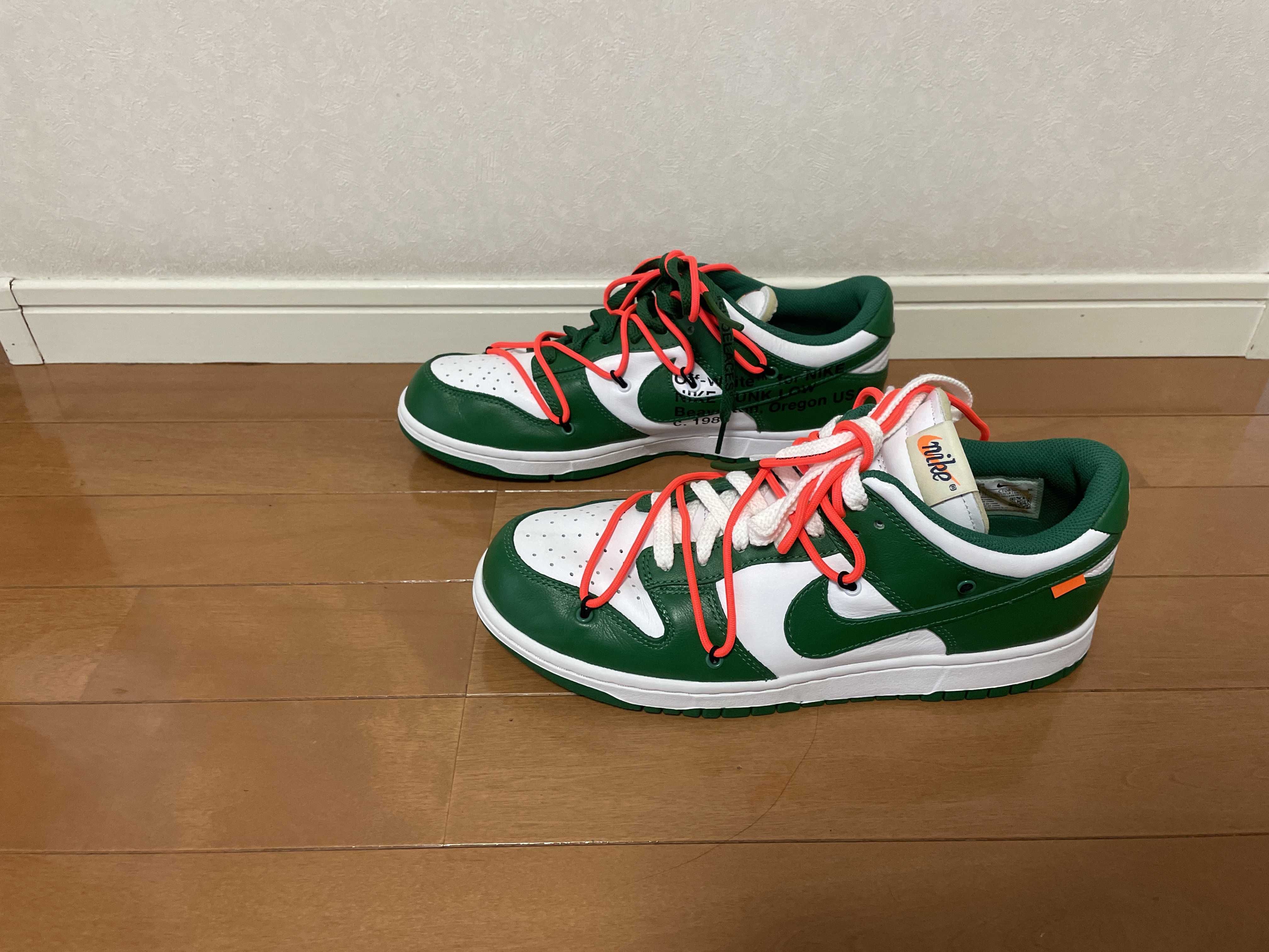 Off-White × Nike Dunk Low "White/Pine Green"