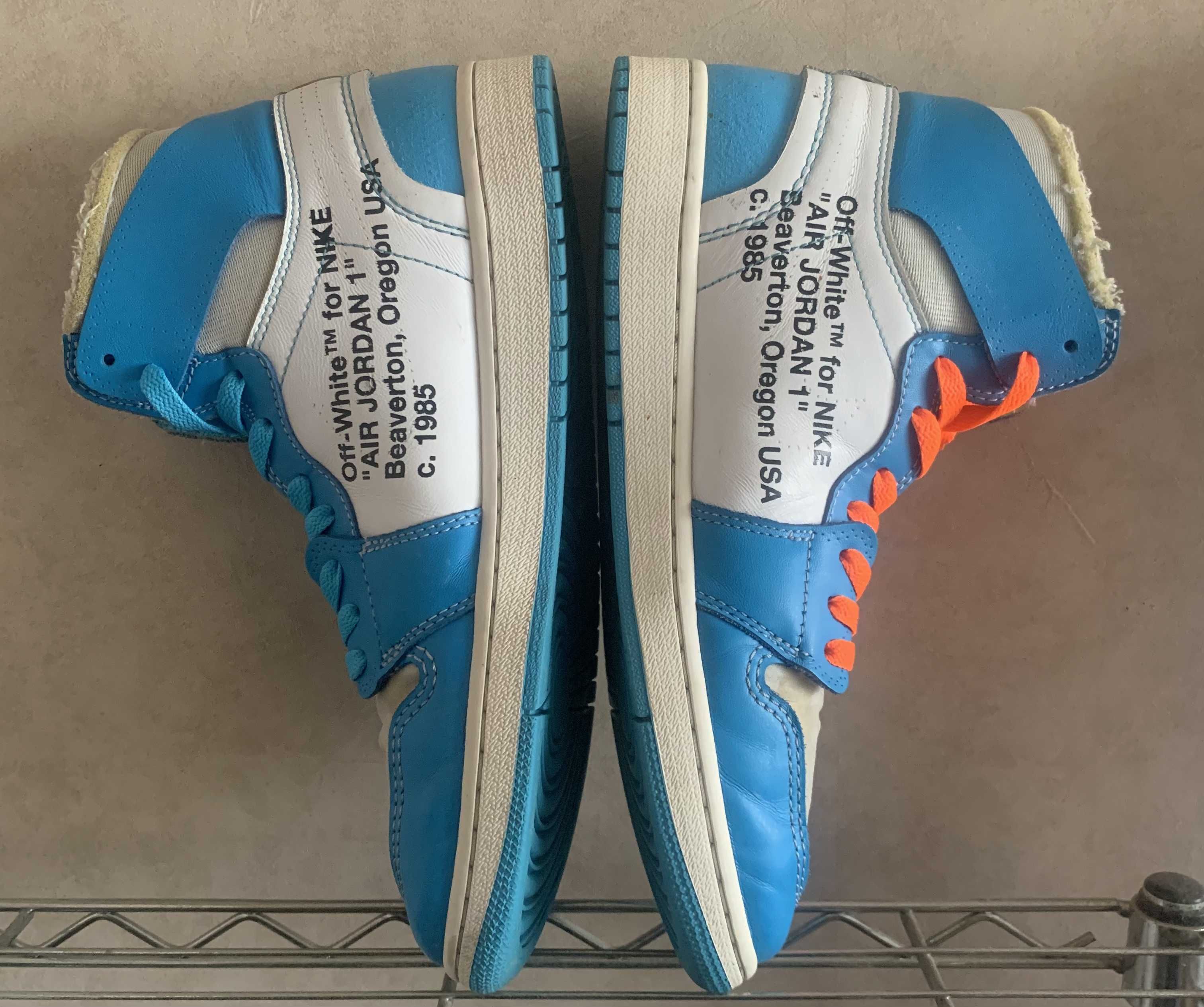 Off-White × Nike Air Jordan 1 High UNC "White/Dark Powder Blue"