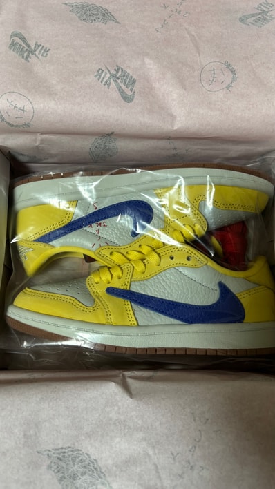 Travis Scott × Nike PS Air Jordan 1 Low OG "Canary"