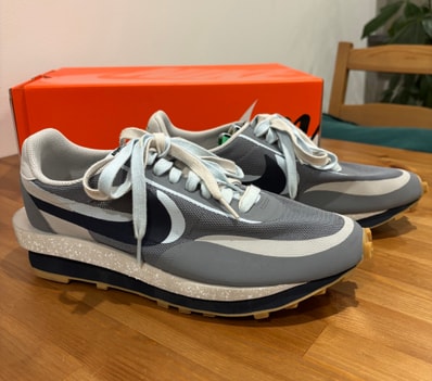 CLOT × Sacai × Nike LD Waffle "Grey Obsidian/Cool Grey"