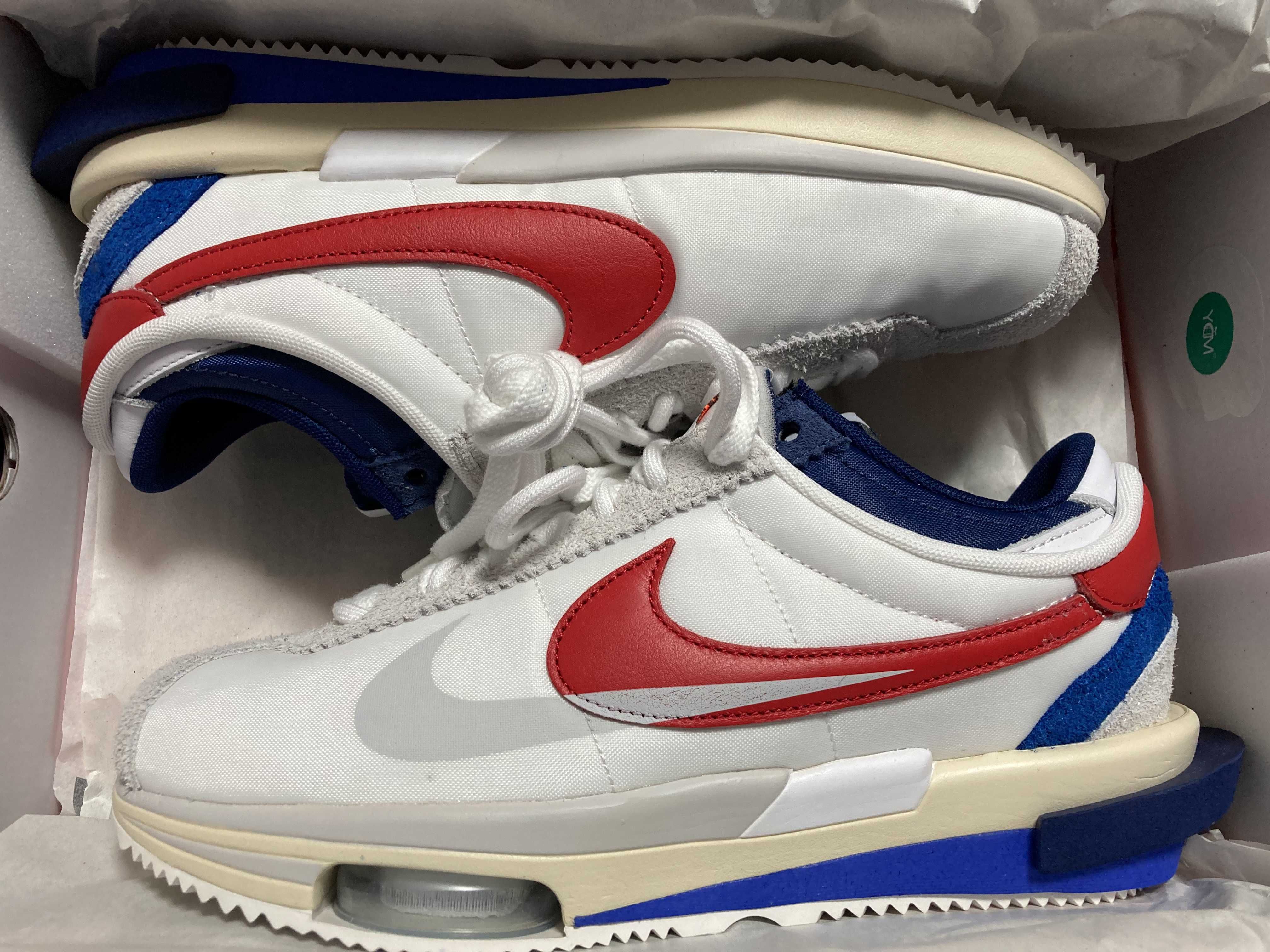sacai × Nike Zoom Cortez "White and University Red"
