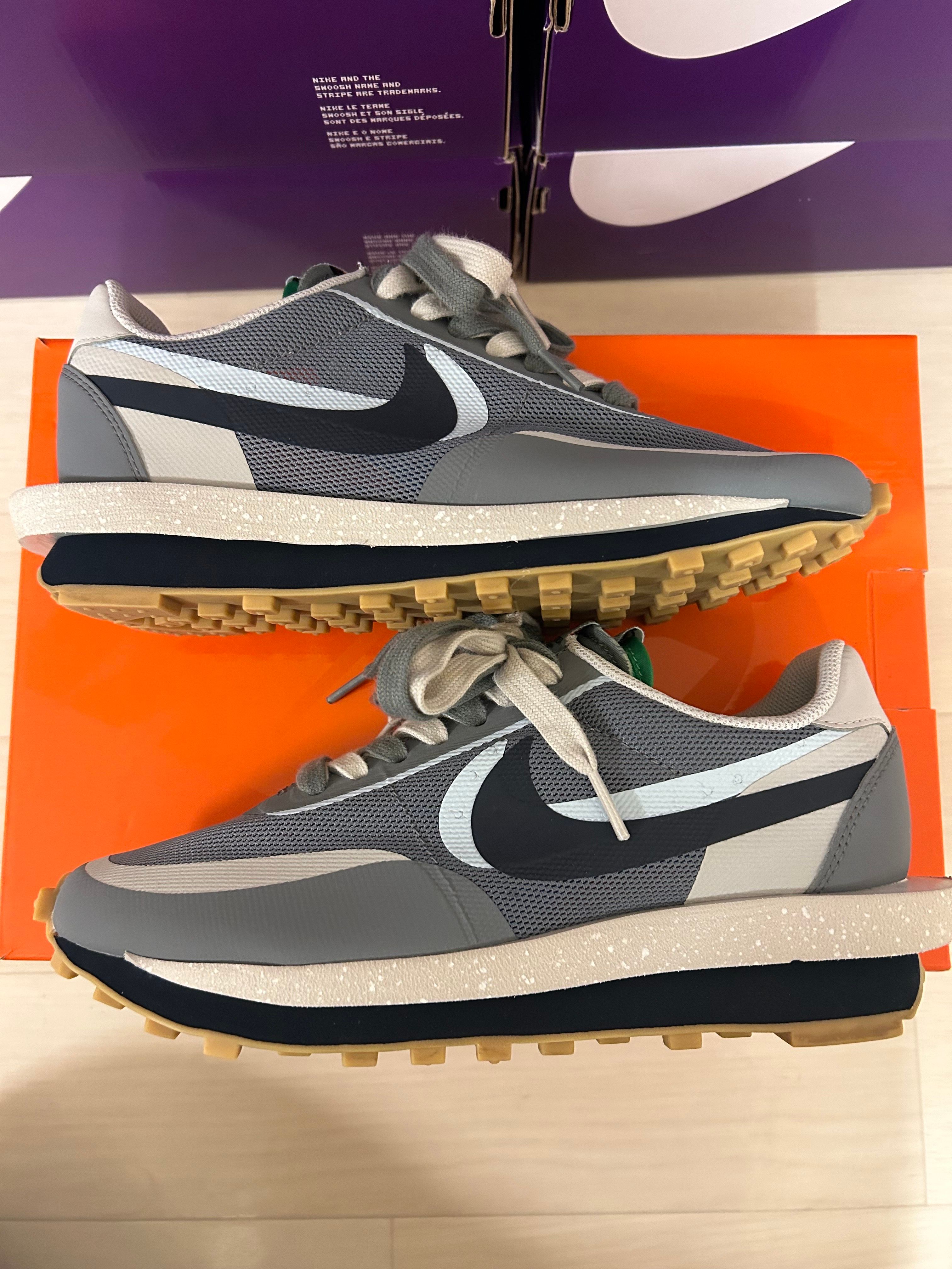 CLOT × Sacai × Nike LD Waffle "Grey Obsidian/Cool Grey"