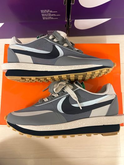 CLOT × Sacai × Nike LD Waffle "Grey Obsidian/Cool Grey"