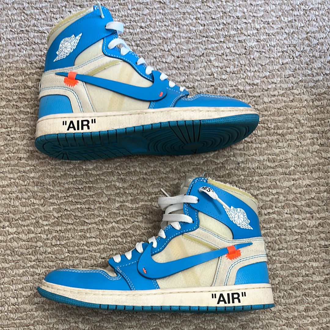 Off-White × Nike Air Jordan 1 High UNC "White/Dark Powder Blue"