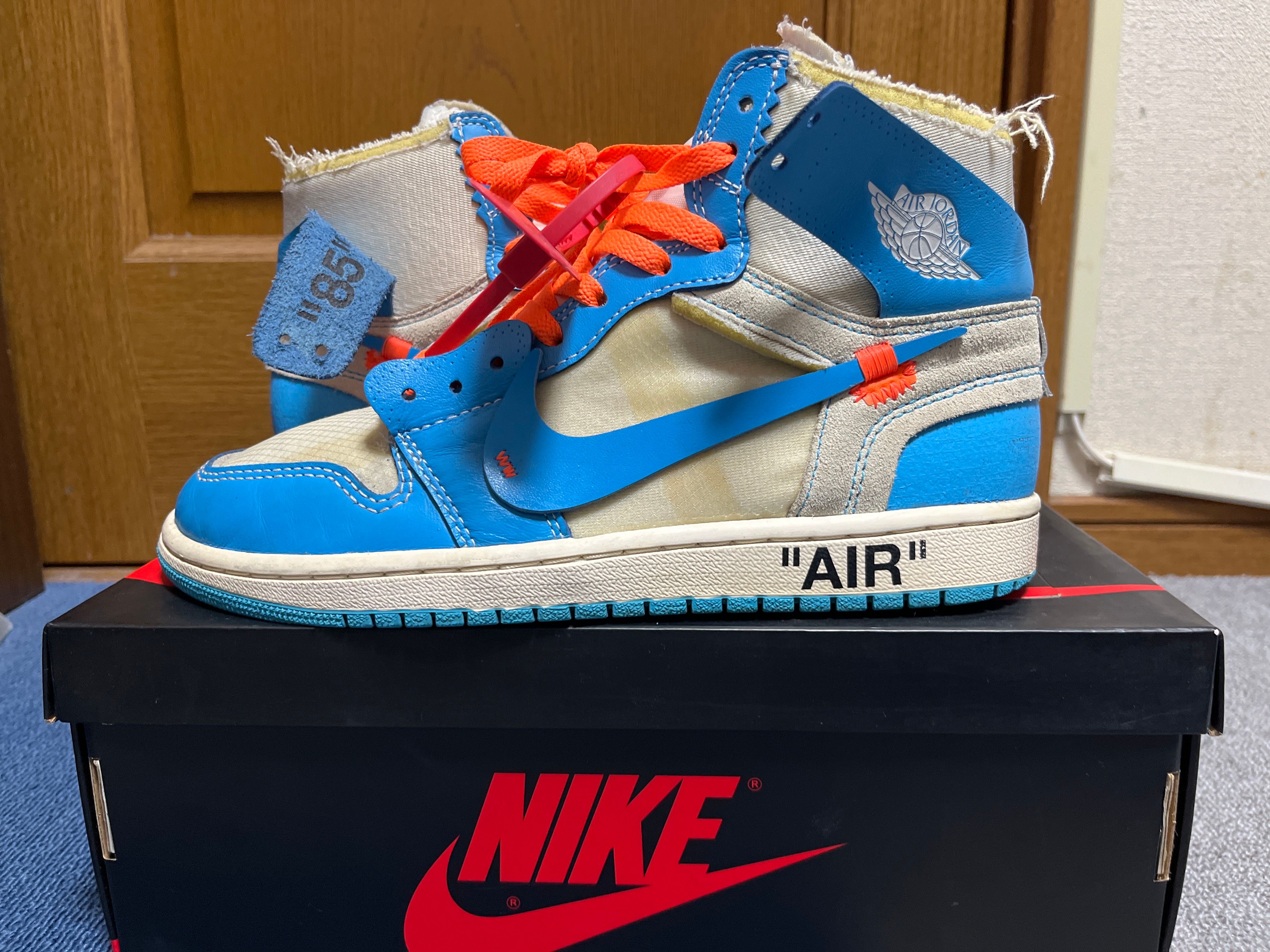 Off-White × Nike Air Jordan 1 High UNC "White/Dark Powder Blue"