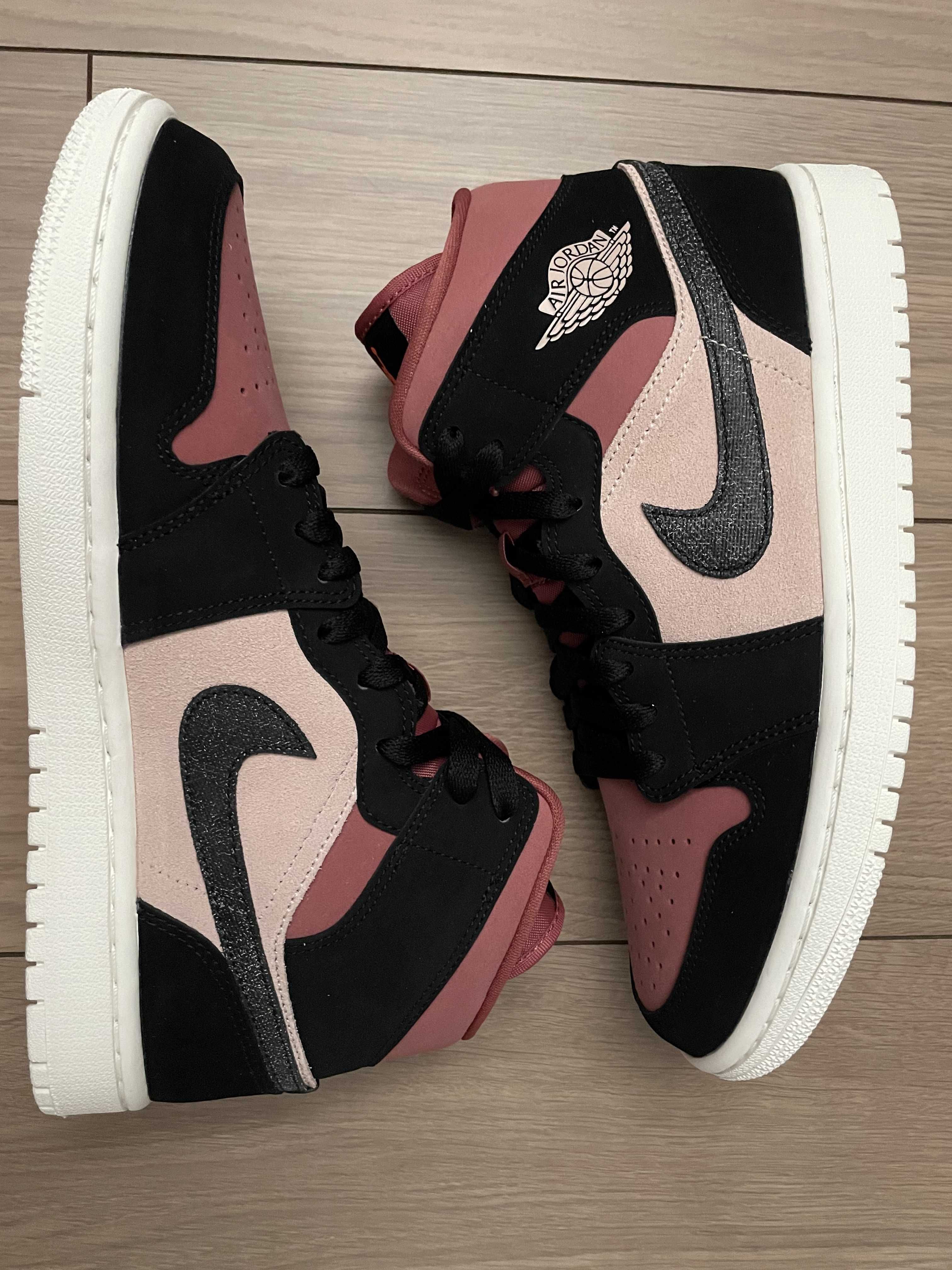 Nike Women's Air Jordan 1 Mid "Particle Beige/Black-Canyon Rust-Sail"